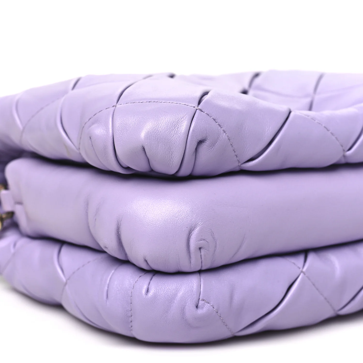 Lambskin Pleated Goya Puffer Bag Light Mauve