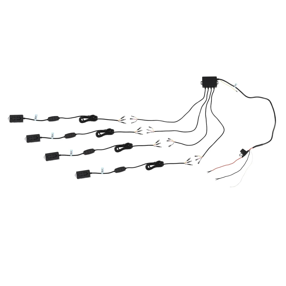 Multi-Mode Smart Control Module LED Grille Light Kit 21mm 1-to-4/6 Dual-Color White/Yellow LED System with Custom Brackets for Offroad Truck UTV