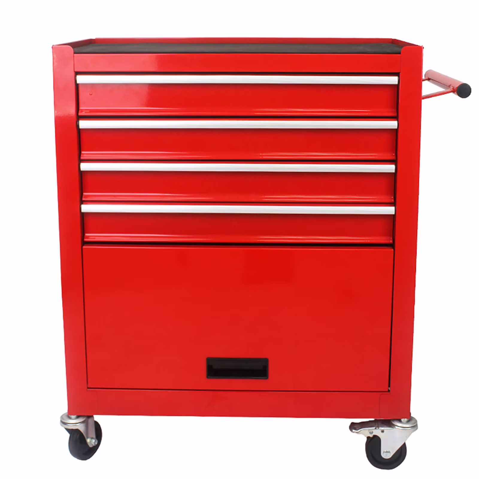 Rolling Tool Storage Cabinet With 4 Drawers, 4 Wheels, 2 Parking Brakes Tool Chest Cart, 5-Tier Rolling Tool Set for Handyman, Workshop, Home (Red)