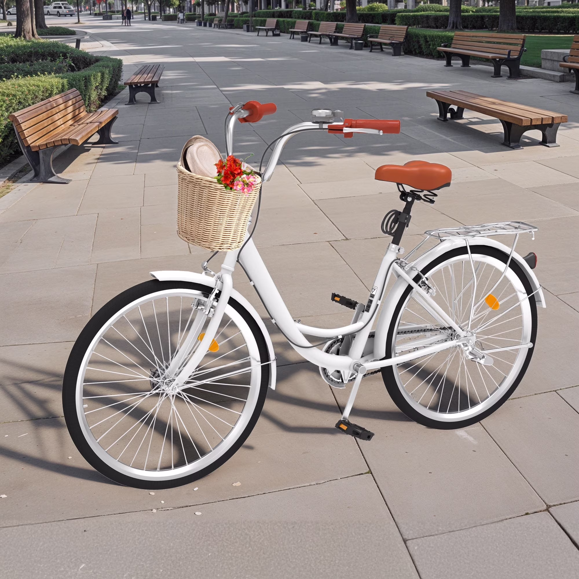 26" 1-Speed Beach Cruiser Bike for Women �C Sleek, Stylish, and Comfortable in Light Blue(26/Light Blue) - Image 3