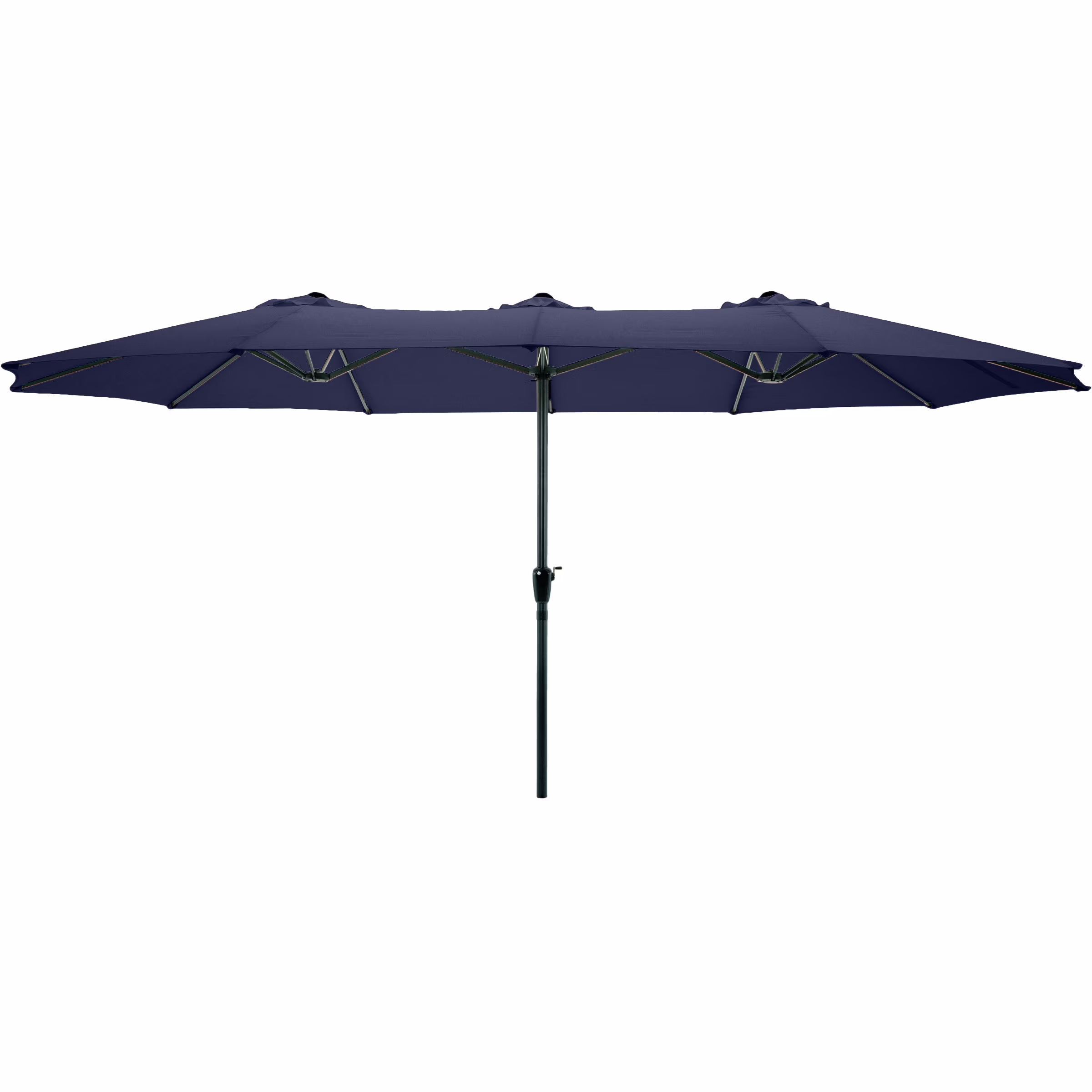Pure Garden 15 Ft Double Patio Umbrella �?XL Sunshade with Hand Crank, Beige