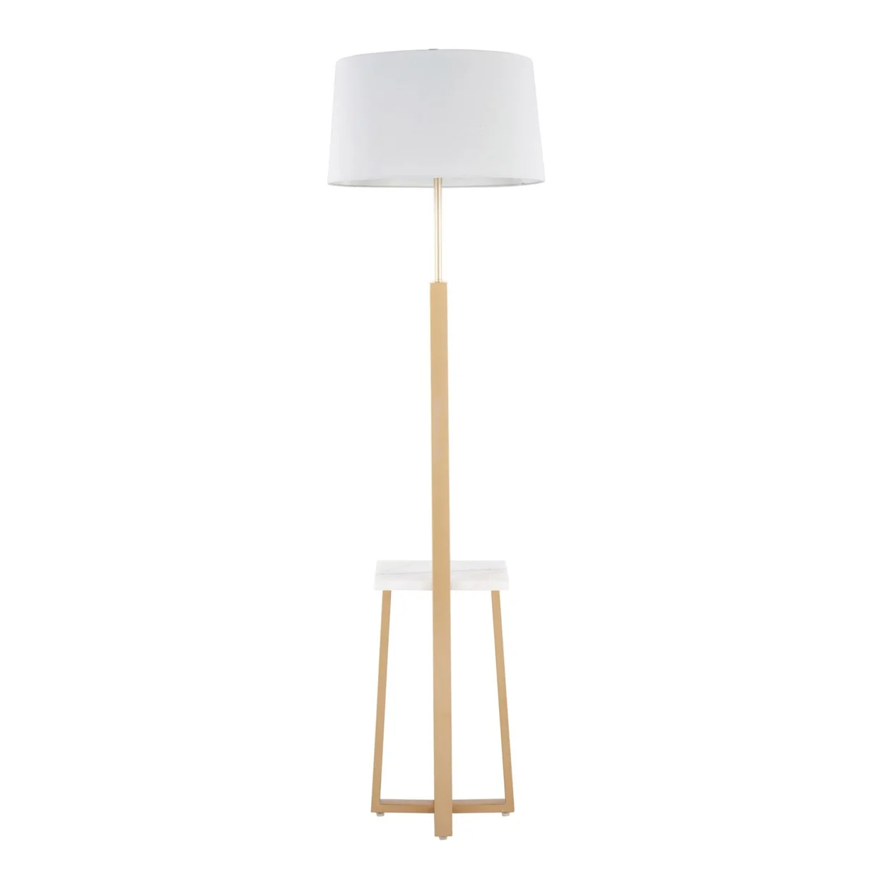 White Marble, Black Metal, Black Linen Cosmo Shelf Floor Lamp(19 x 19 x 68) - Image 10