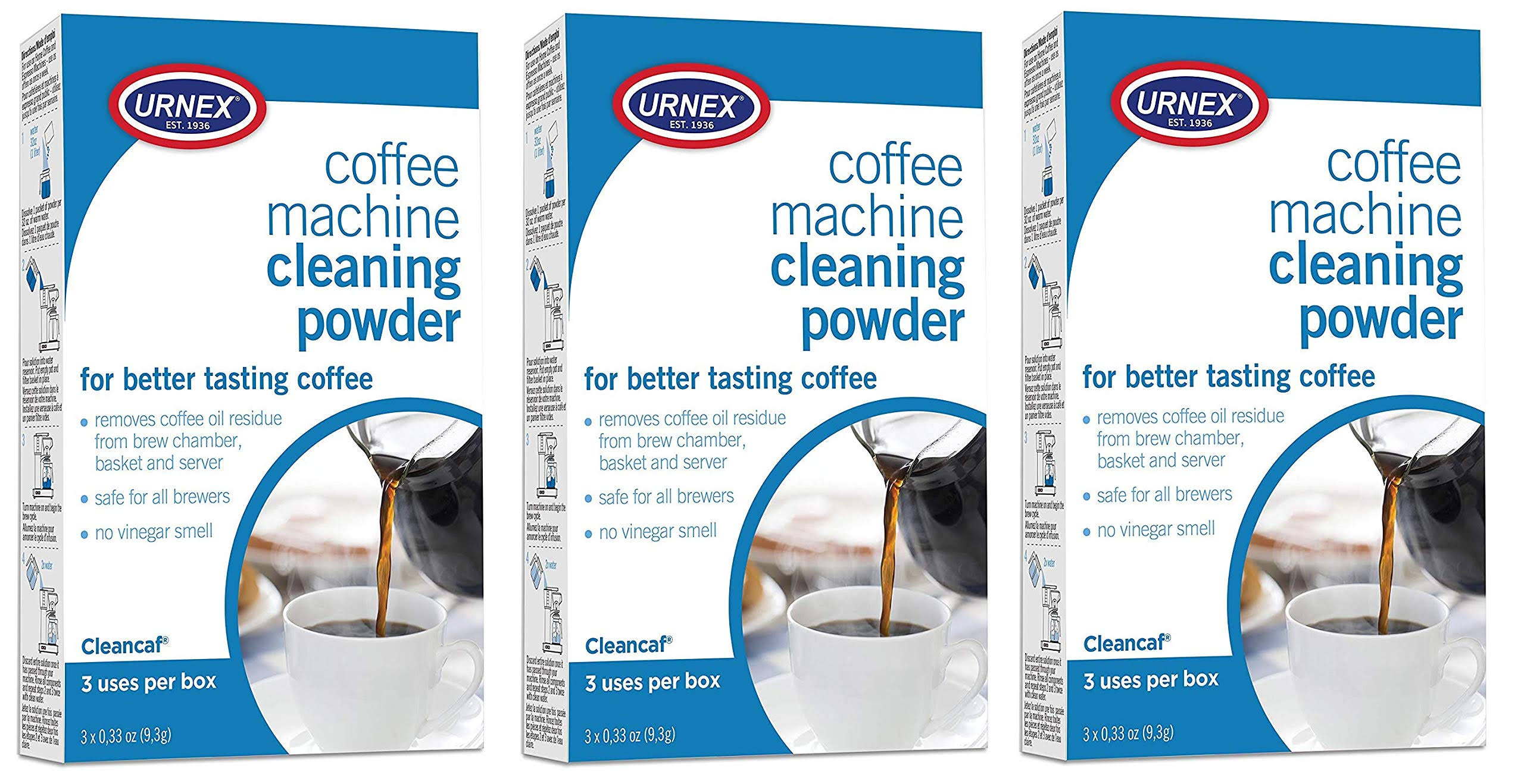 Urnex Cleancaf Coffee Machine Cleaning Powder .33 oz 9 Packets