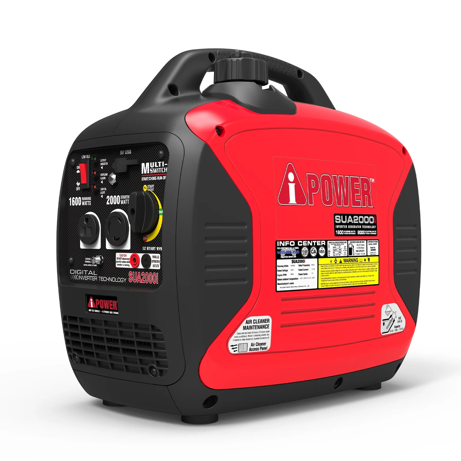 A - Ipower Sua2000i Super Quiet 1600 - Watt Portable Digital Inverter Gas Generator
