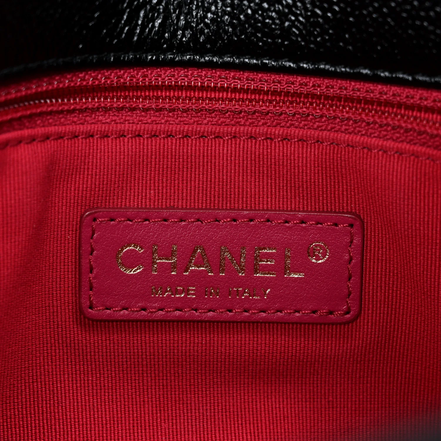 Shiny Caviar Quilted Large Chain Melody Flap Black