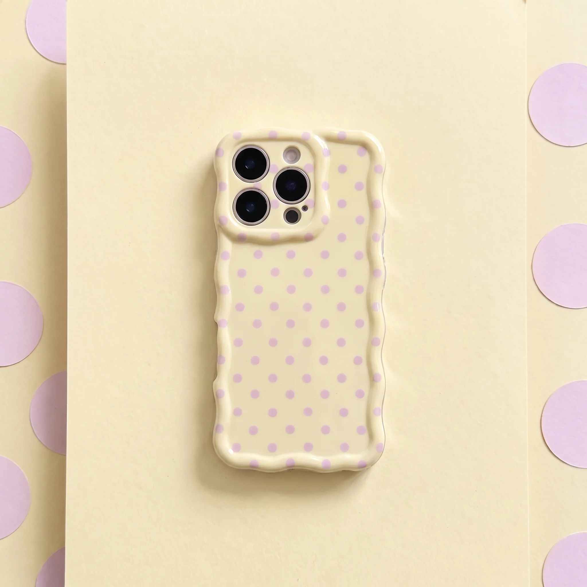 Wavy Phone Case - Butter Blush Polka Dot
