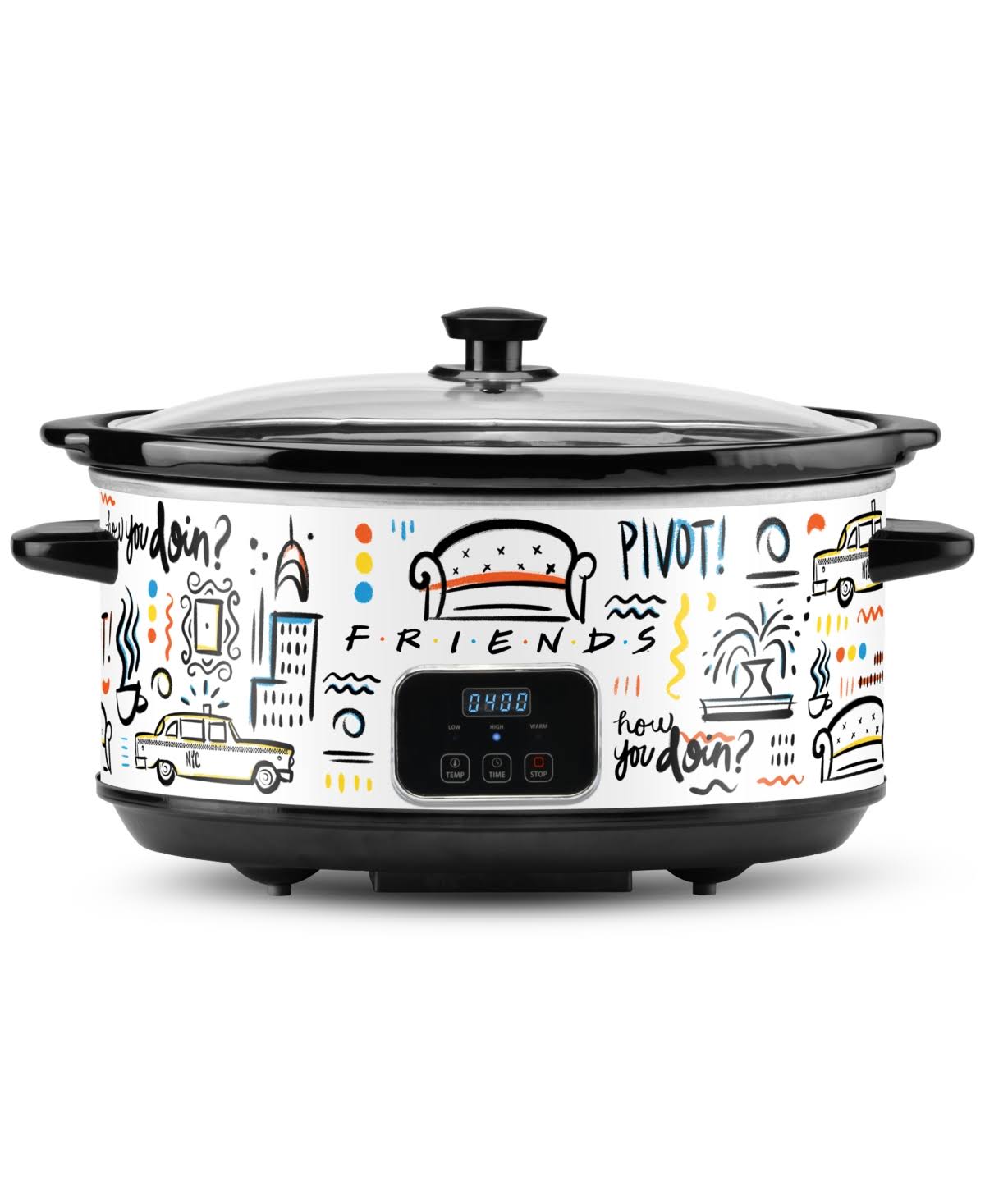 Friends 7 Qt. White Digital Slow Cooker