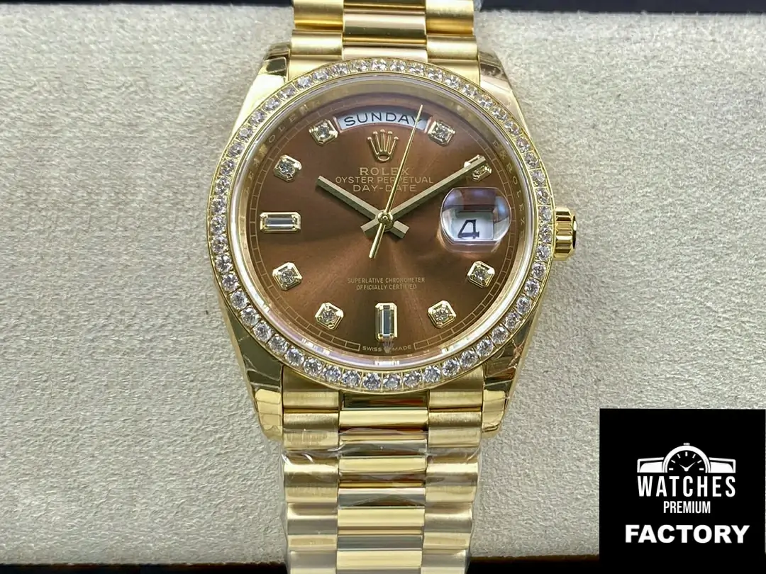 Rolex Day Date M128348RBR-0005 EW Factory Gold Strap