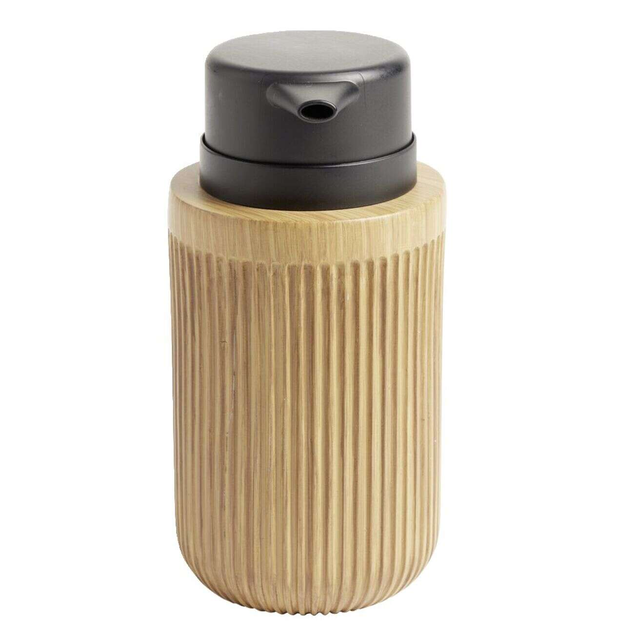 Distributeur savon plastique imitation bois Ø7,6xH17,5cm