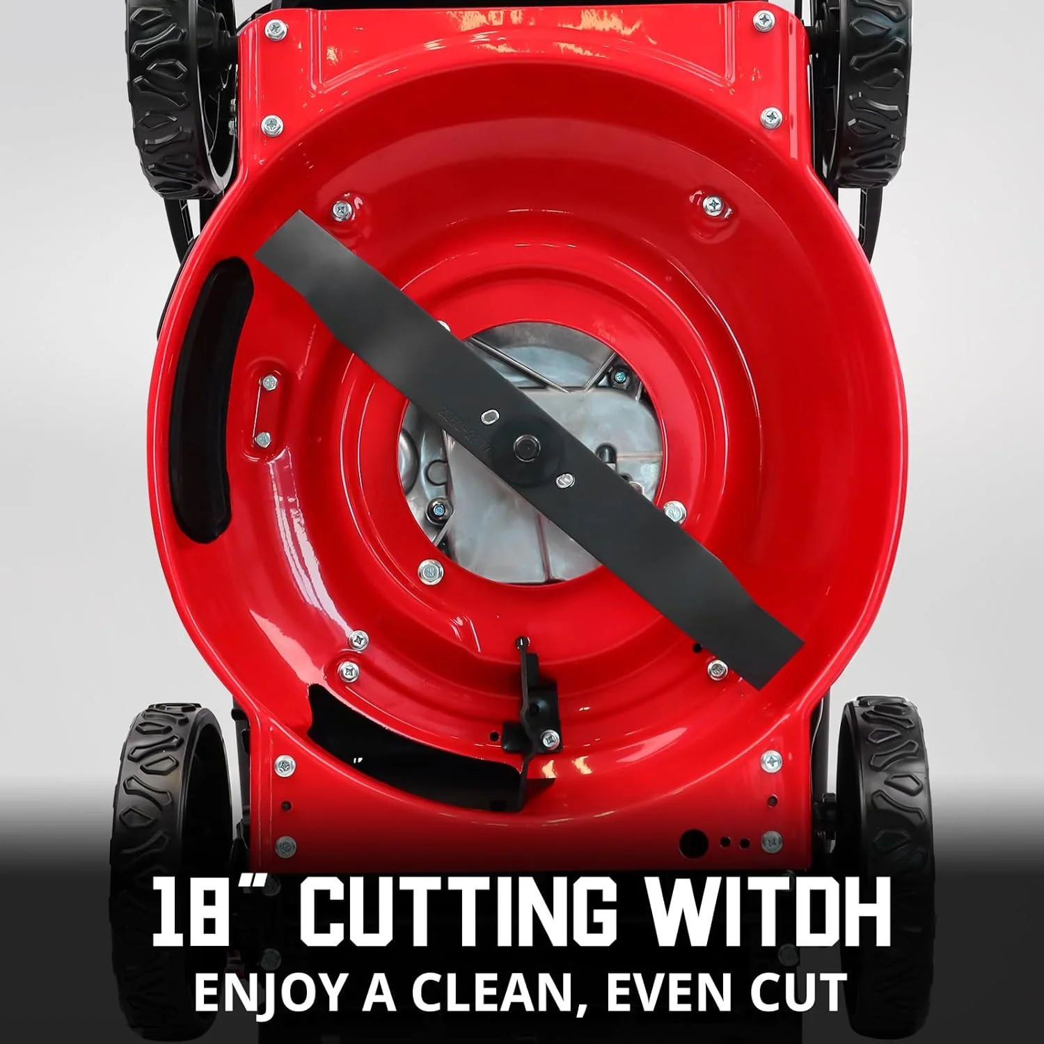 3-in-1 18-inch Gas Push Lawn Mower with 144cc Engine, 6-Position Height Adjustment - Image 3