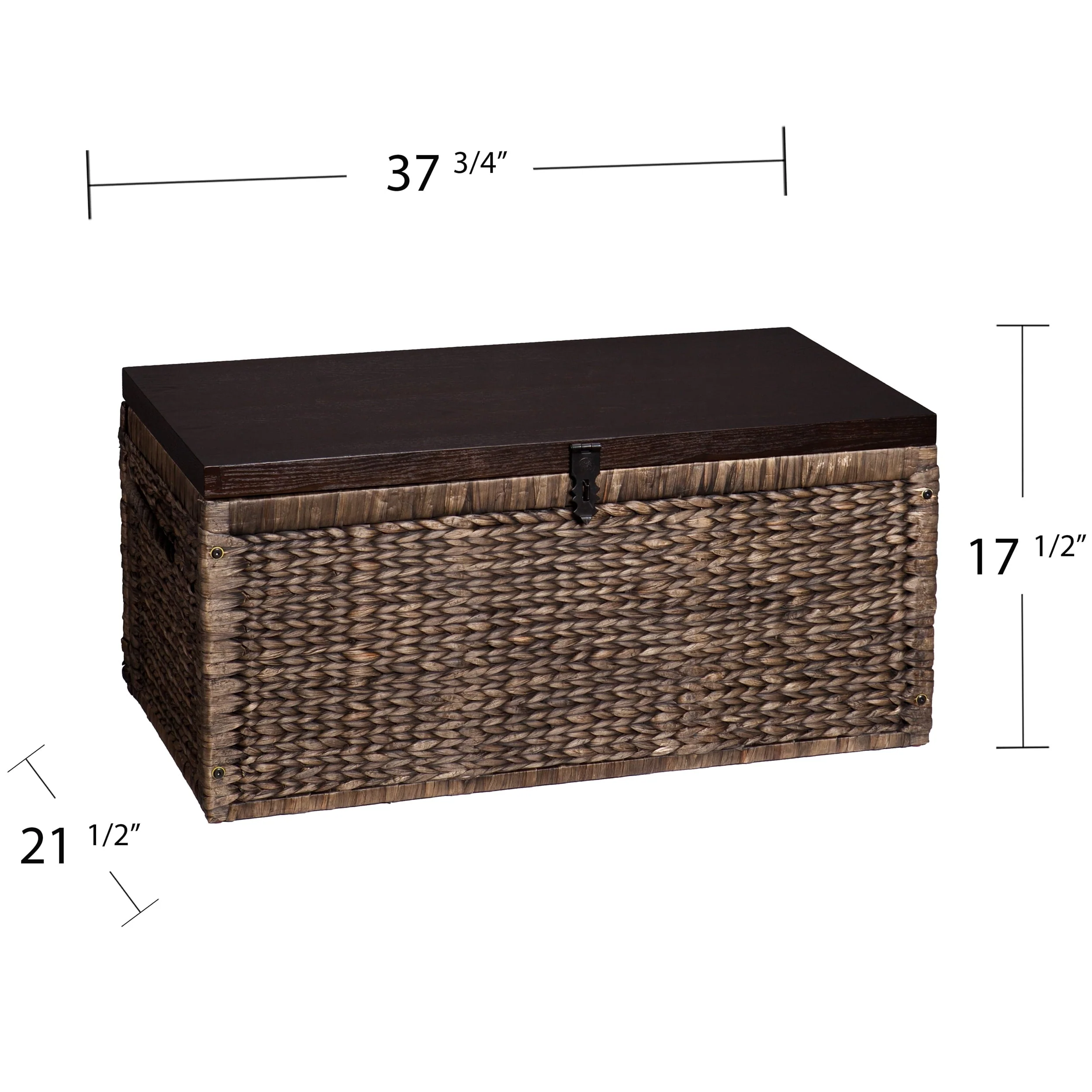 Water Hyacinth Storage Trunk, Blackwashed with Espresso - Image 6