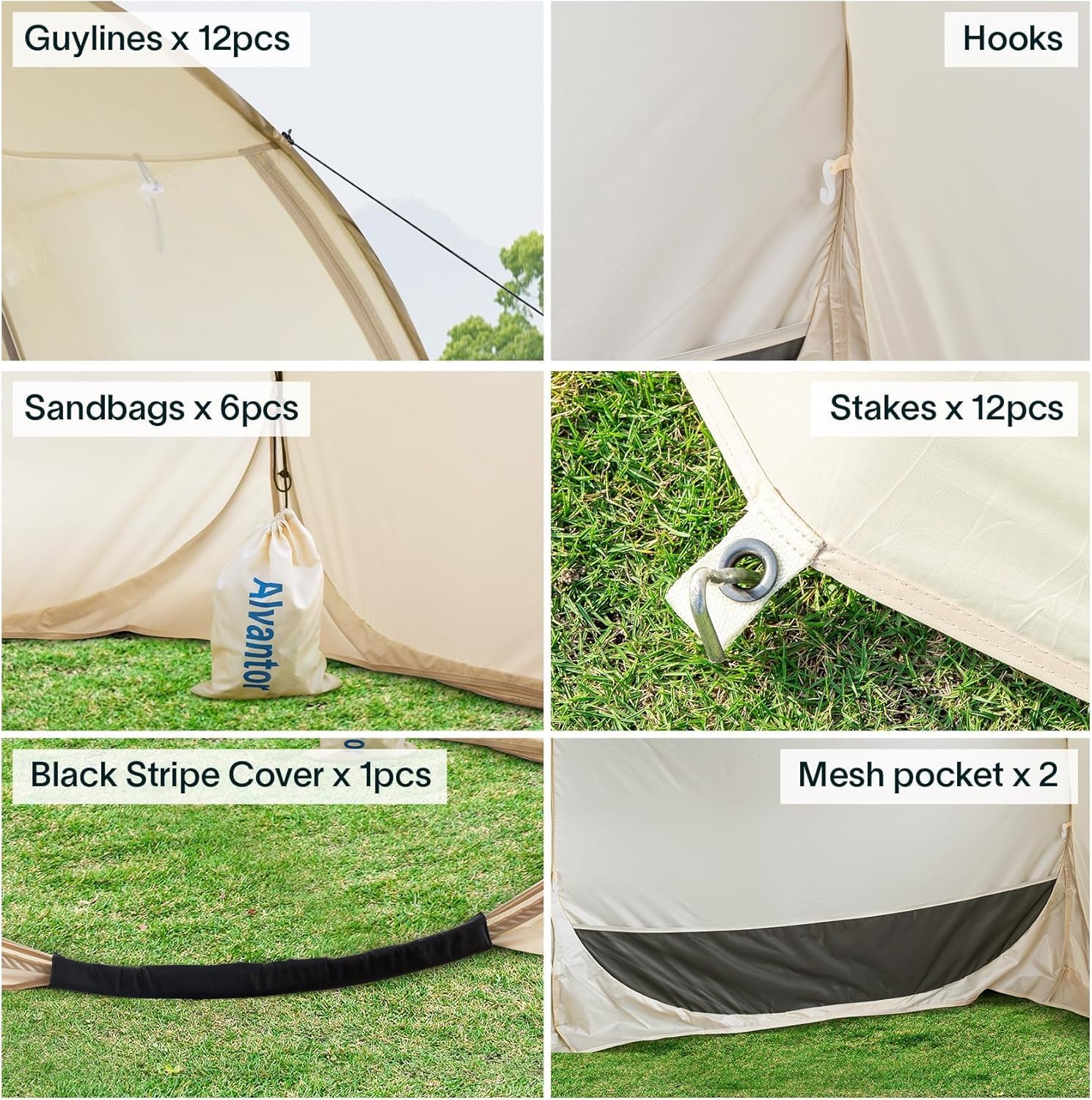 Gazebo moustiquaire pouvant accueillir 6, 10 ou 15 personnes. Tente de style igloo avec moustiquaire latérale. Idéal