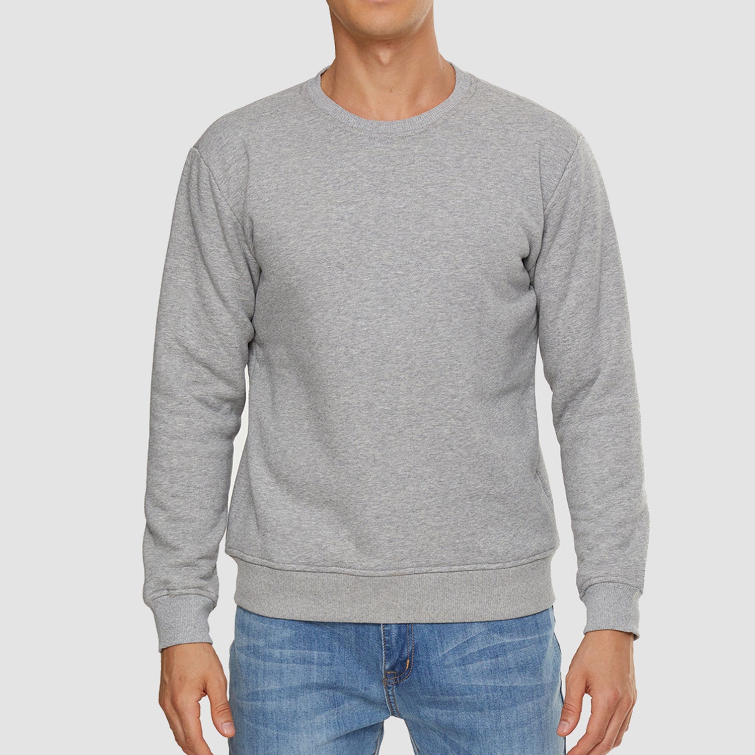 Pulls en polaire doublés pour hommes, hauts basiques, pulls d'hiver chauds à col rond, sous-vêtements