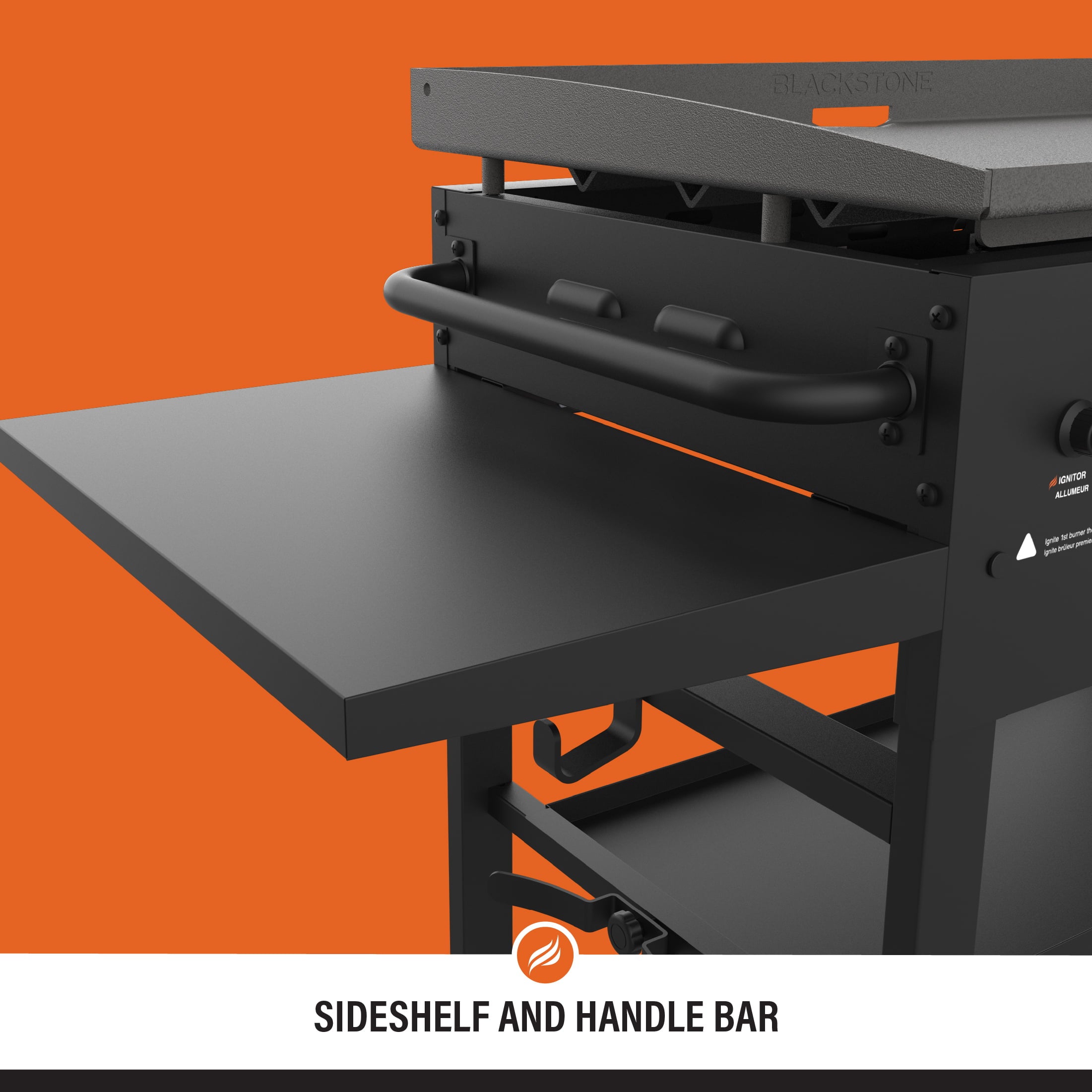 4-Burner 36 Griddle Cooking Station with Side Shelves