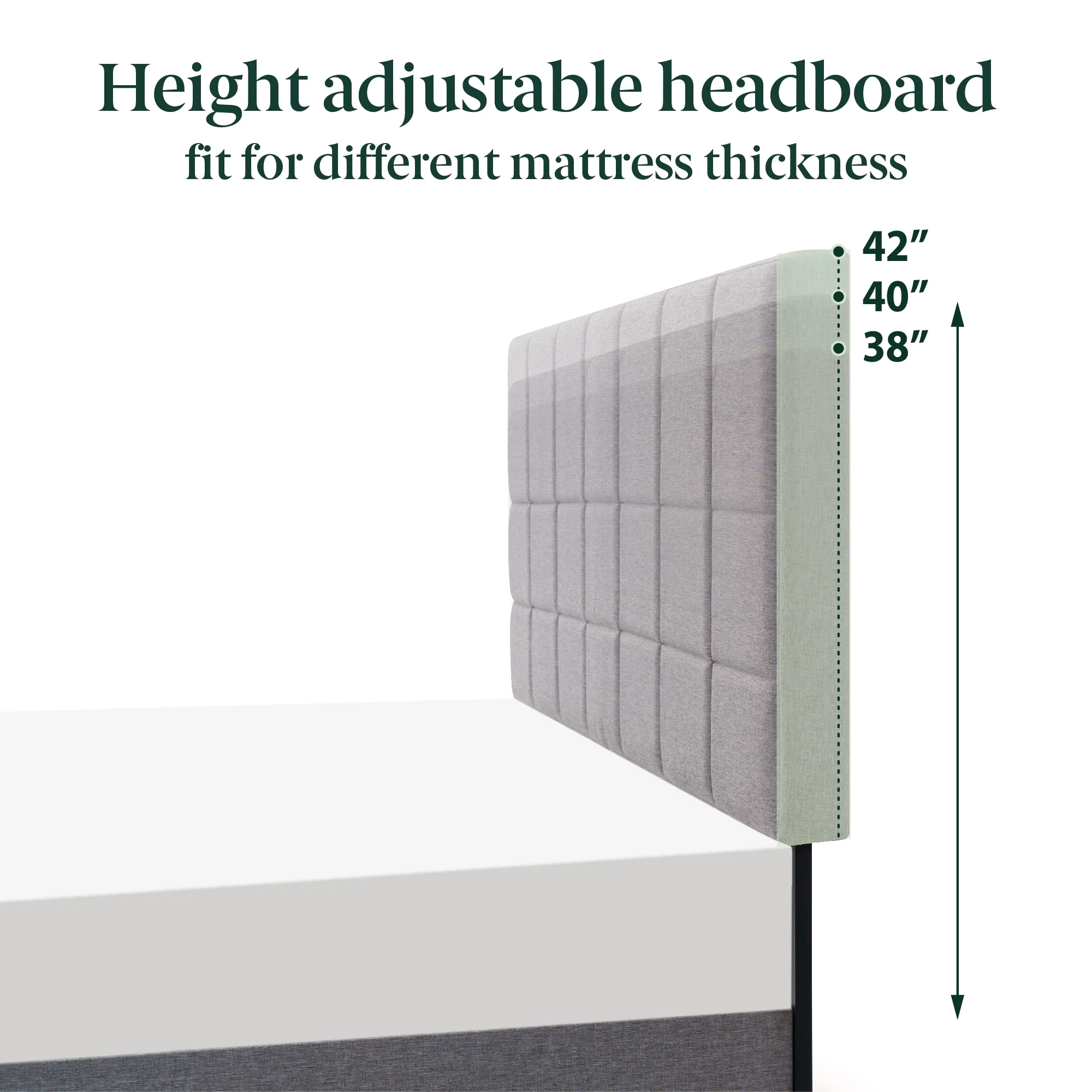 Upholstered Platform Bed, No Box Spring Needed, Gray, Queen(Queen) - Image 3