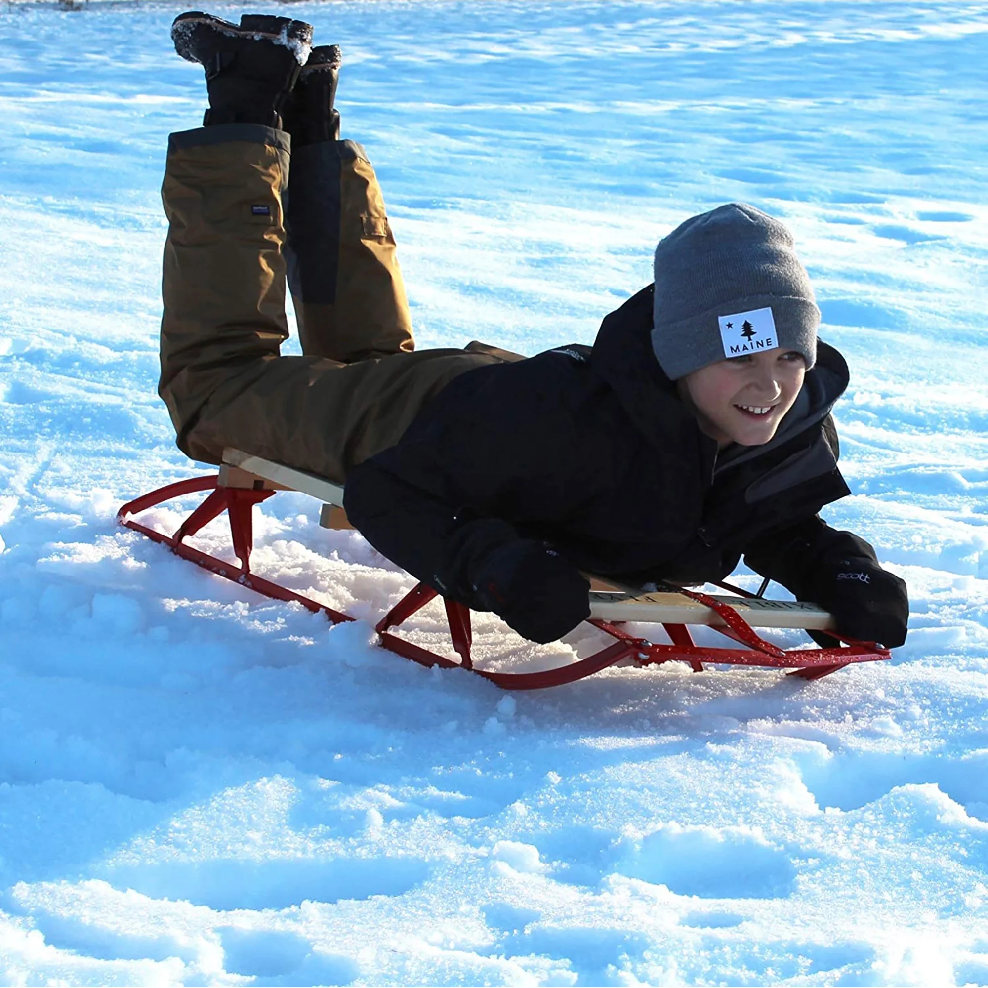 1048 Metal Runner Steel Wood Snow Slider Sled, 48 inch(48") - Image 6