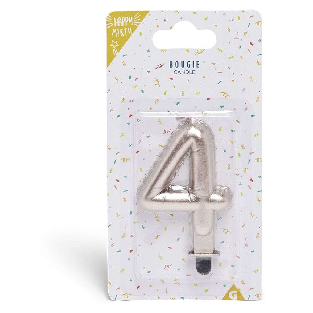 Bougie anniversaire chiffre 4 rose gold