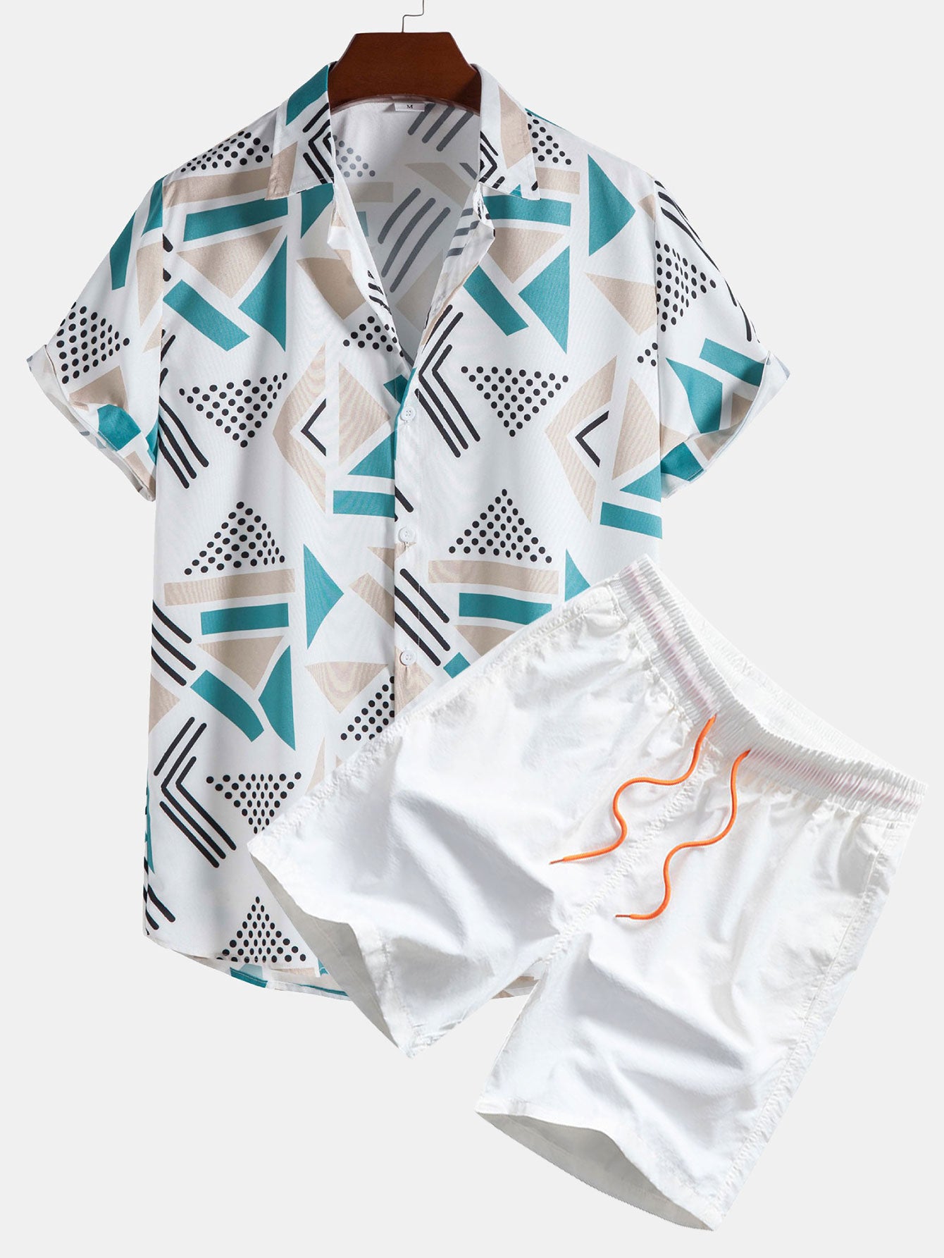 Chemise à imprimé géométrique et short de bain