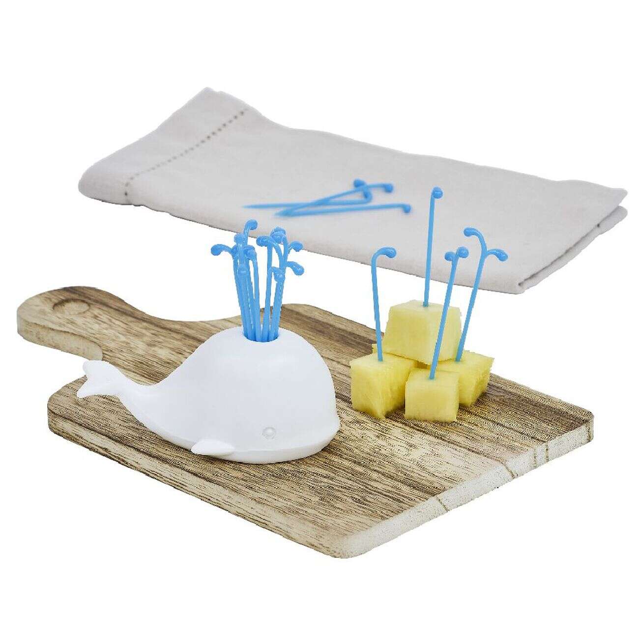 Pique apéritif avec support baleine blanche