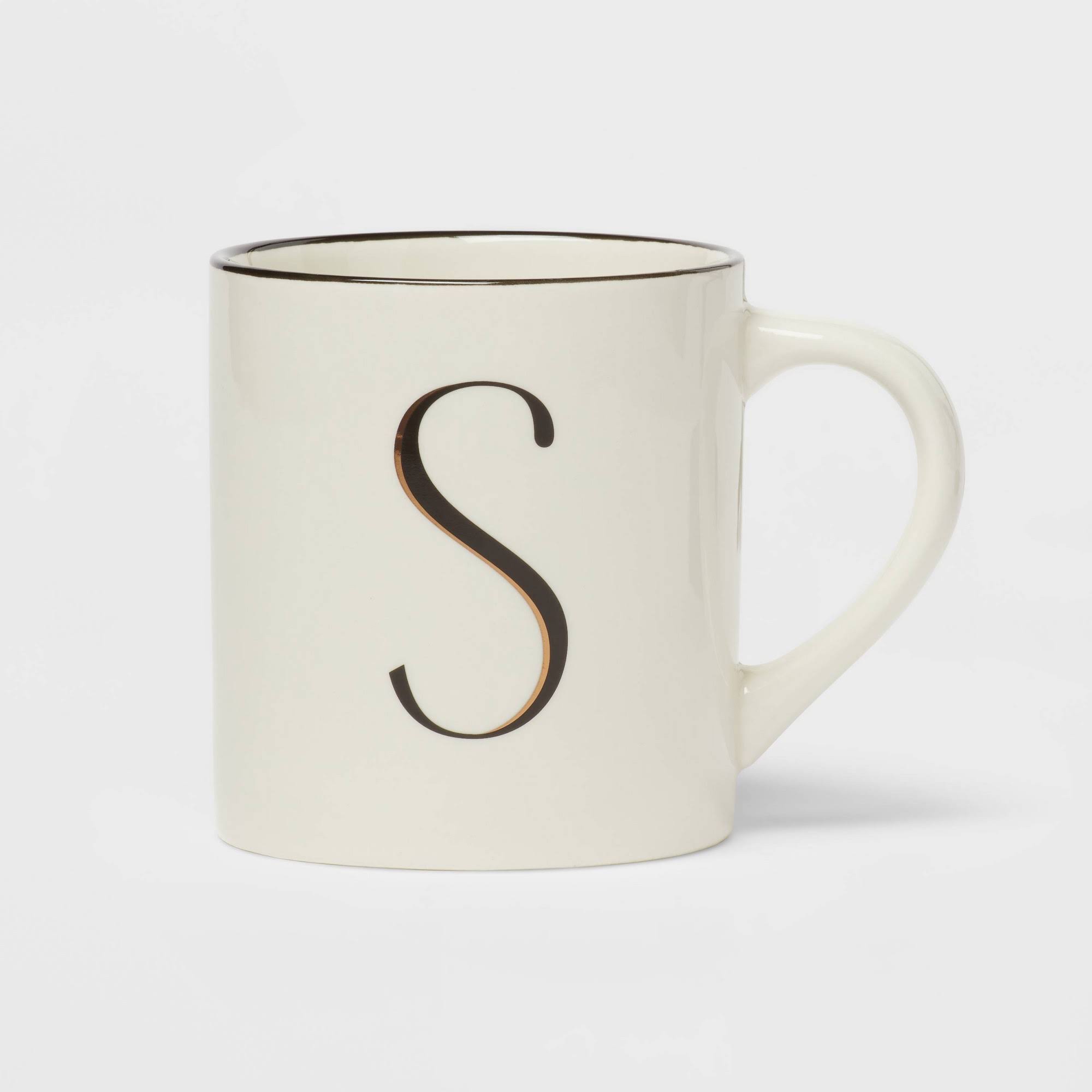 16oz Stoneware Monogram S Mug Ivory - Threshold