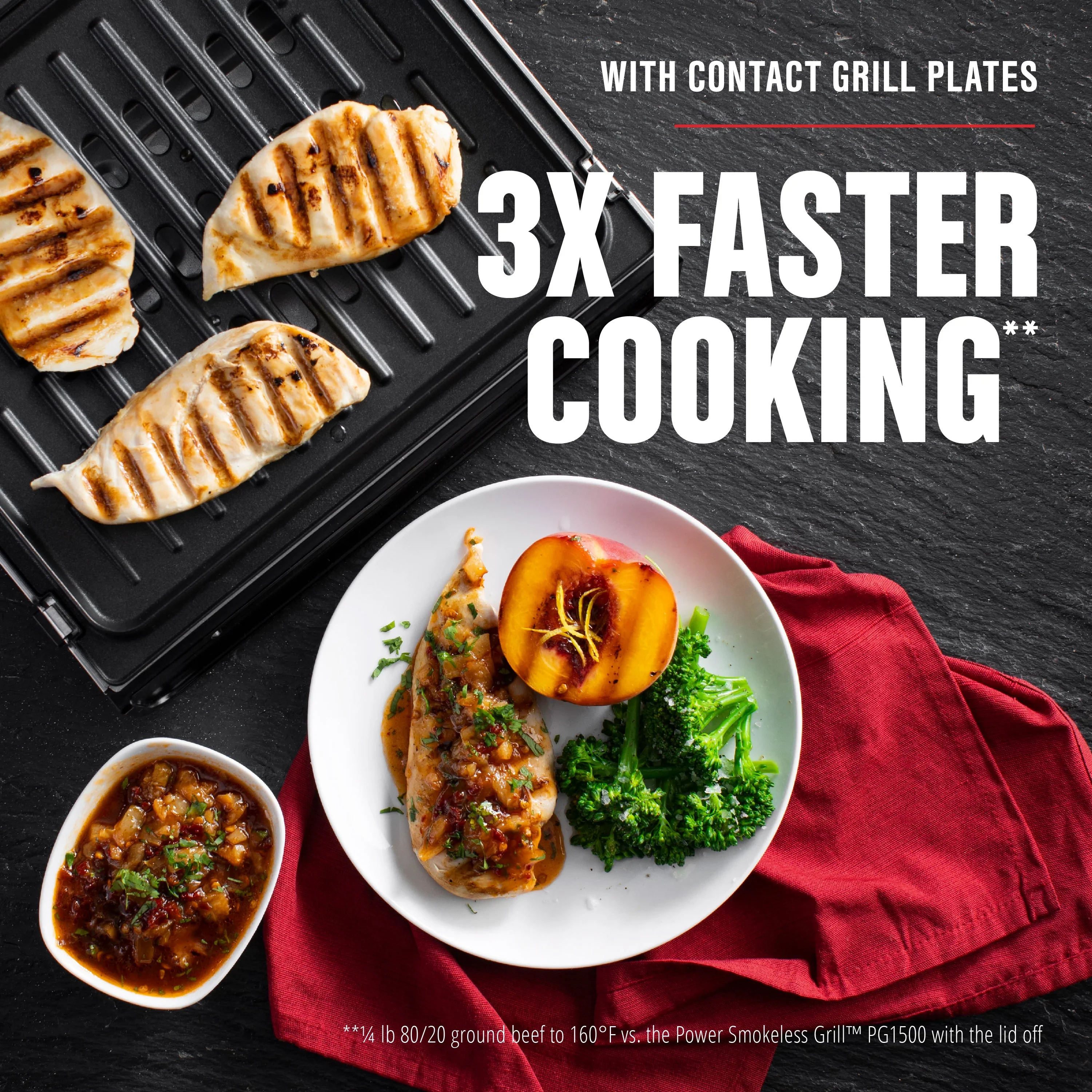 Foreman Contact Smokeless - Ready Grill, Family Size (4-6 Servings), GRS6090B-1