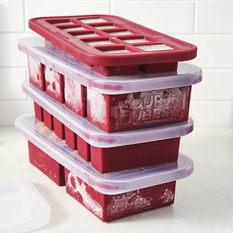 Matoppbevaring m/lokk silikon sett 4 stk cranberry