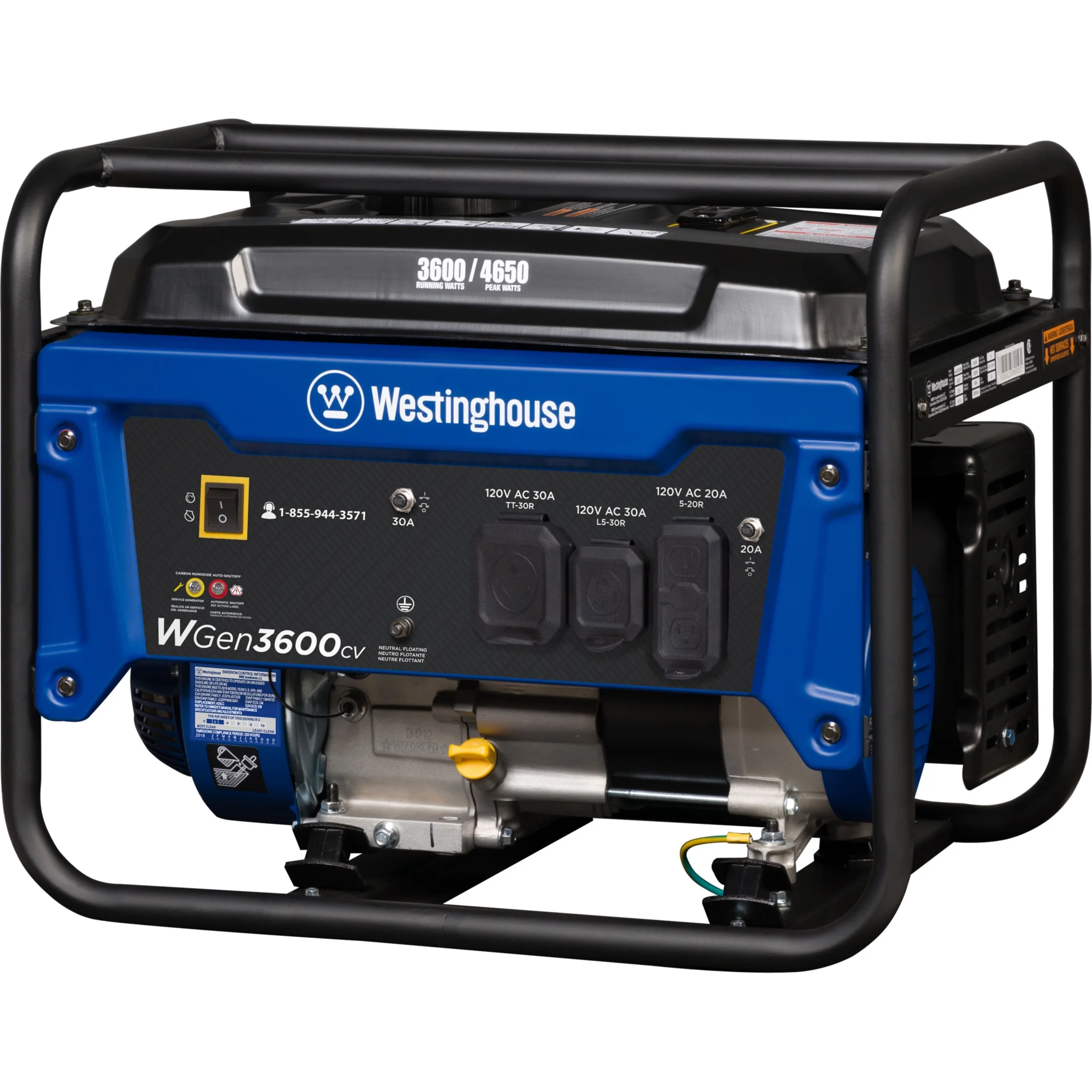 4650 Peak Watt Portable Gas Powered Generator, Recoil Start, RV Ready Outlet, CO Sensor - Image 6