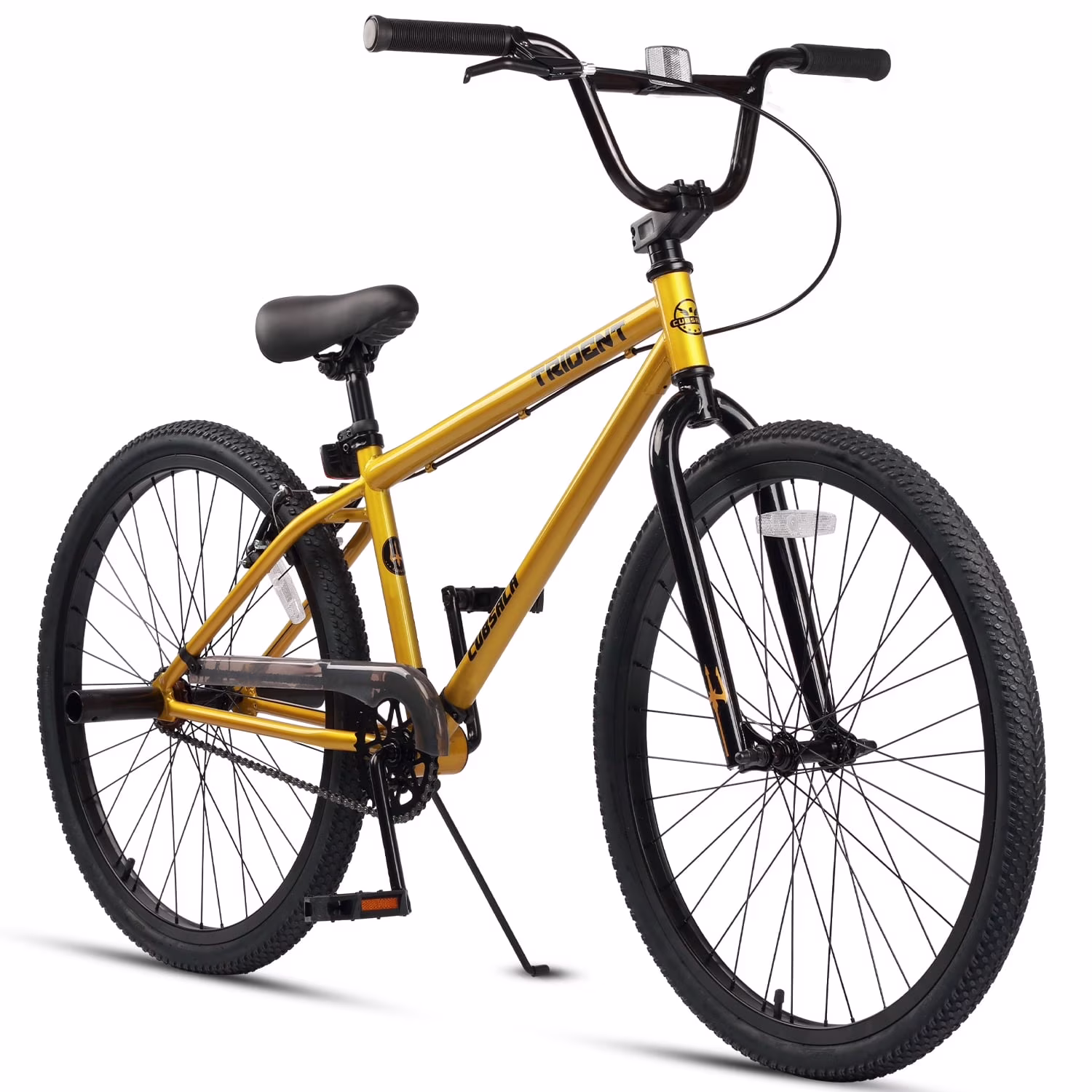 Cubsala 24 in BMX Race Bike Trident Bicycles Beginner - Level to Advanced Riders with 2 Pegs Trick Cycling and Professional Riding, Black