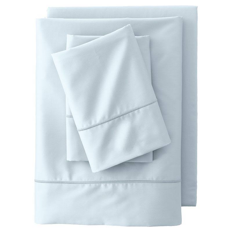 Lands' End 400 Thread Count Premium Supima Cotton No Iron Sateen Sheet Set, Dark Blue