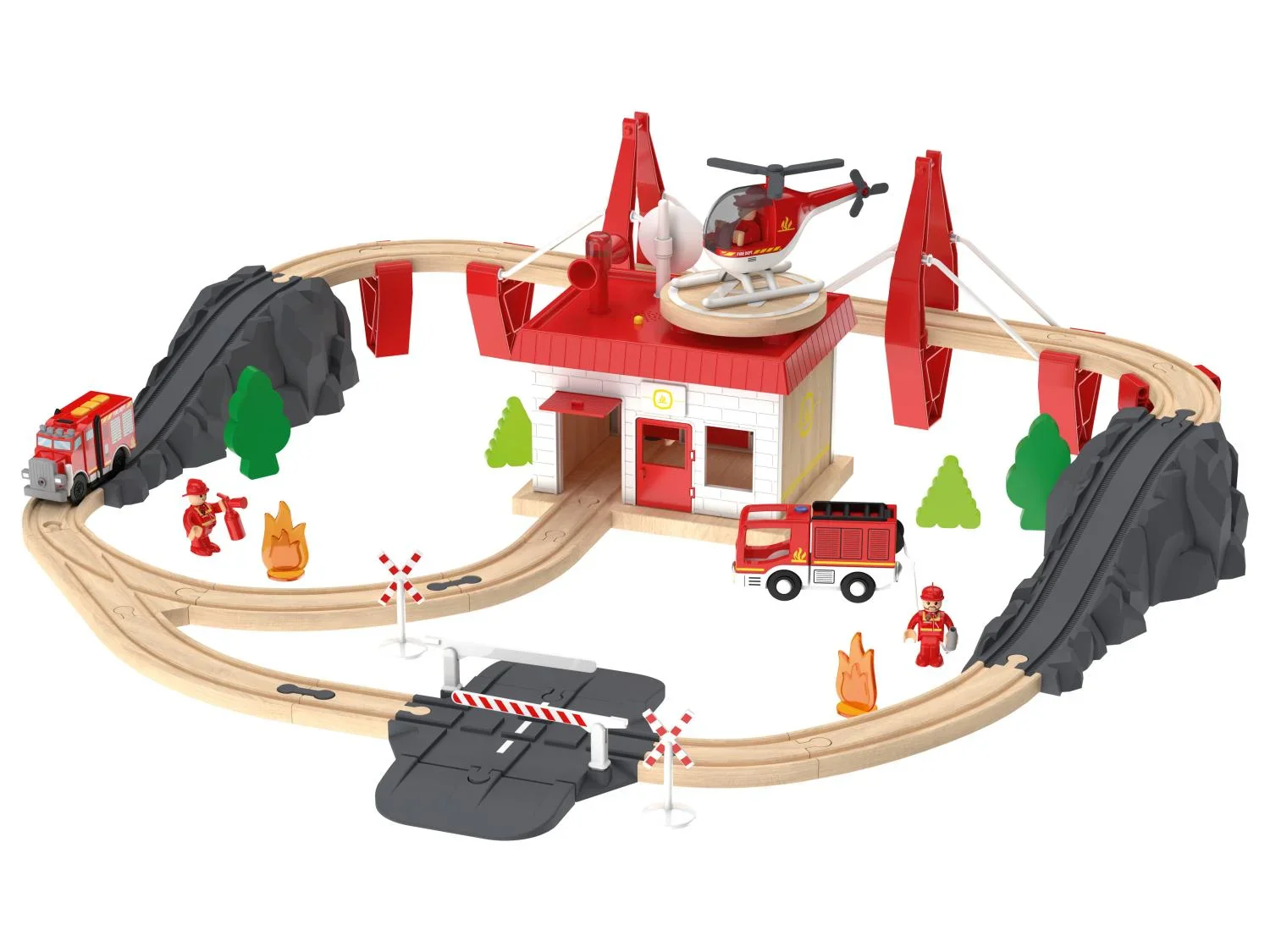Playtive Set de chemin de fer en bois