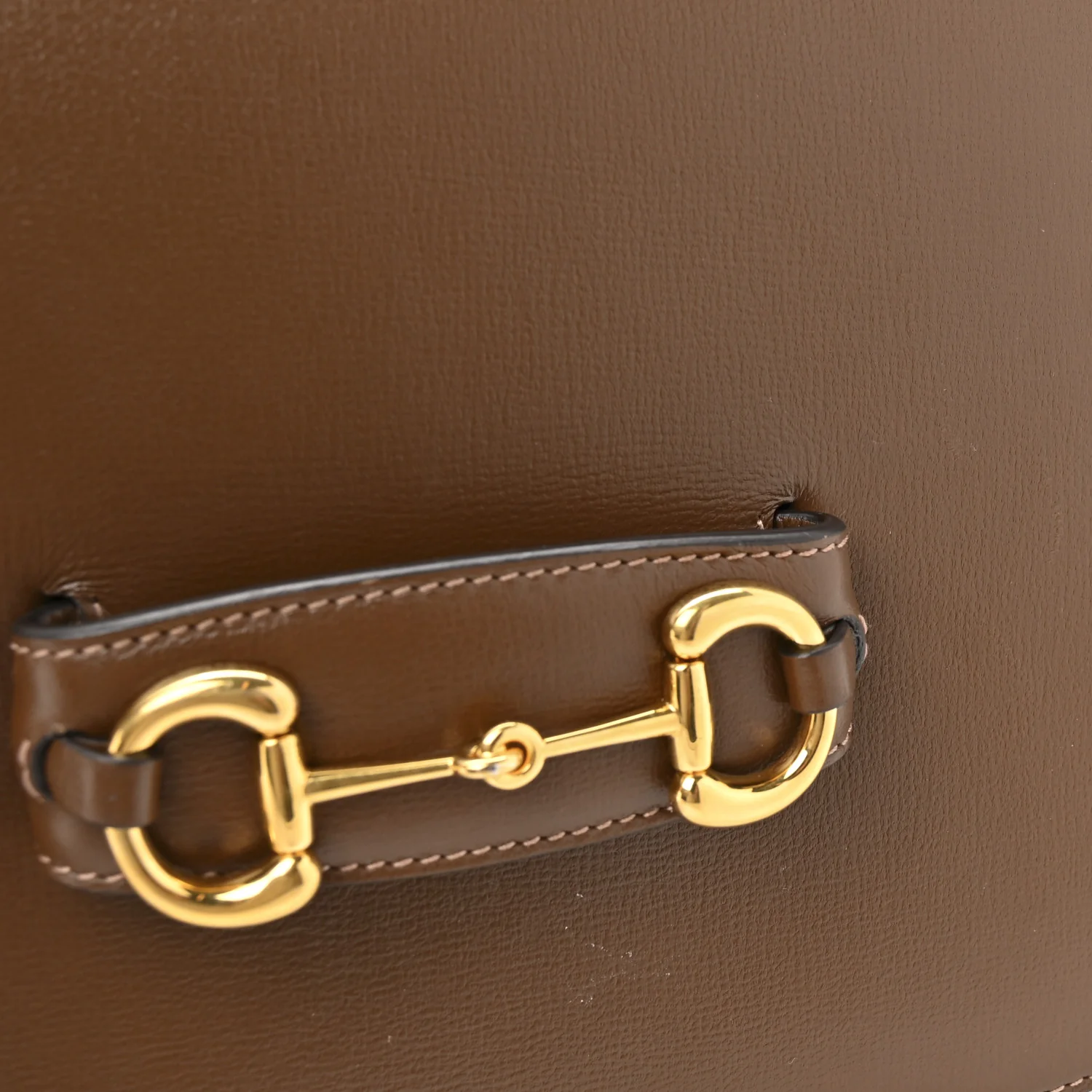 Azalea Calfskin Horsebit 1955 Shoulder Bag Brown Sugar