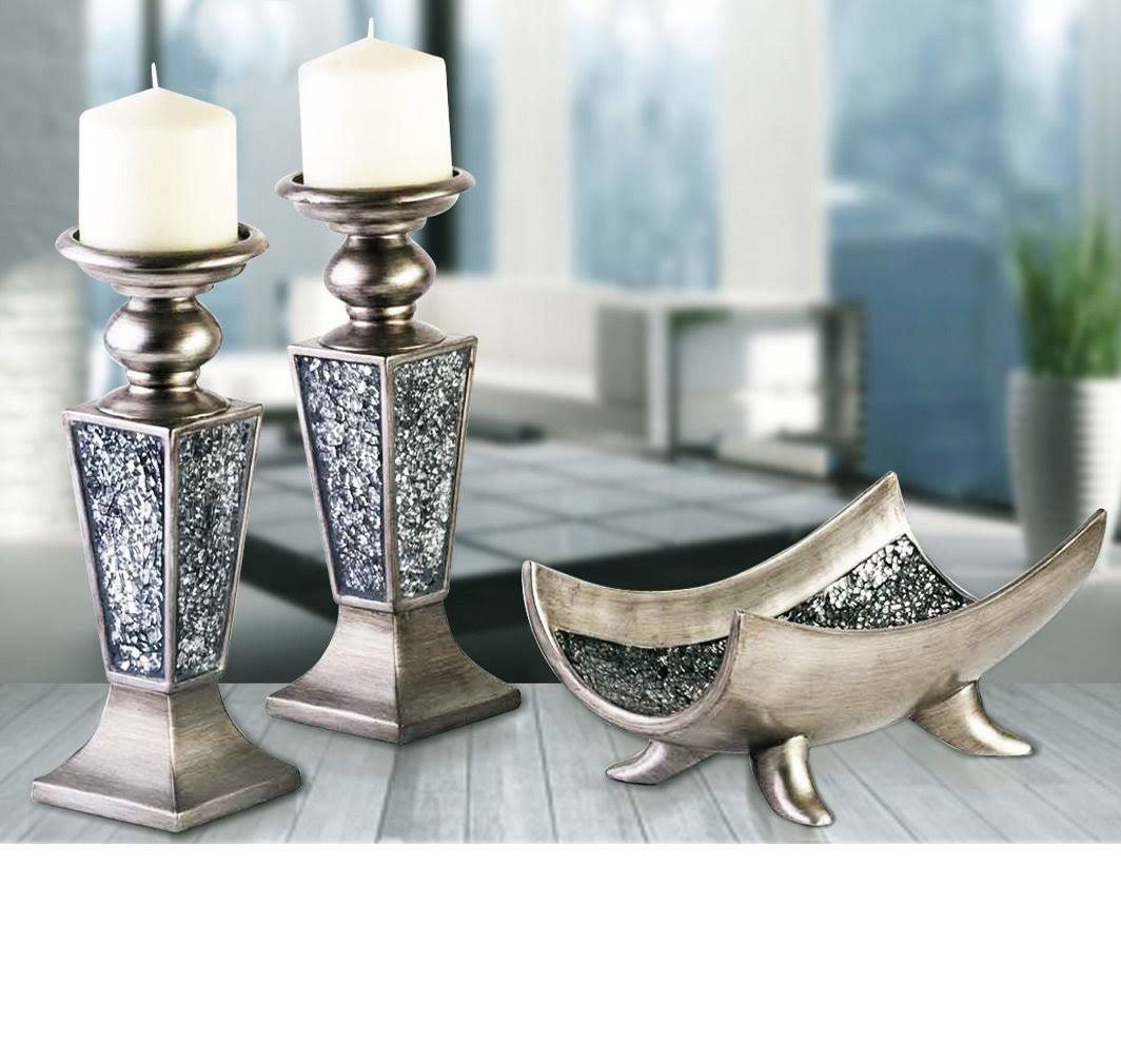 Creative Scents Schonwerk Centerpiece Bowl- Crackled Mosaic Design- Functional Table Decorations- Centerpieces for Dining/Living