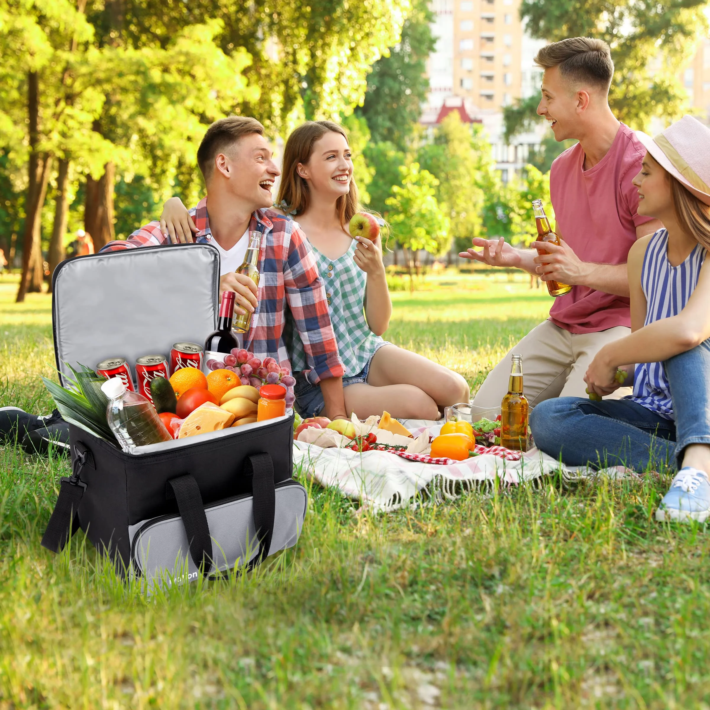 Portable Electric Cooler Bag | 15L Soft Sided Thermoelectric Travel Cooler with Shoulder Strap, Storage Pocket DC 12V Plug in for Car, Truck RV Camping - Image 7