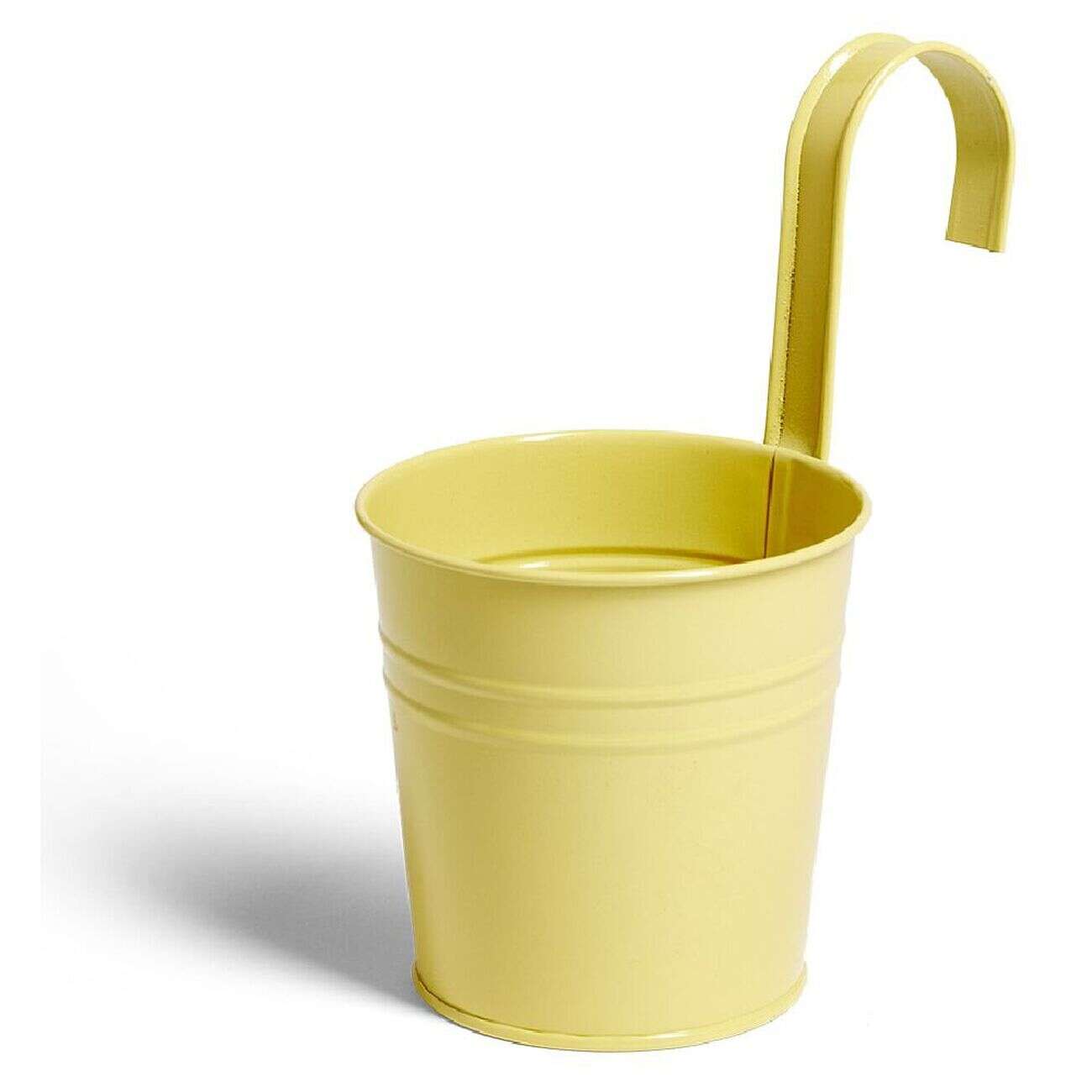 Cache pot à suspendre métal jaune Ø10cm