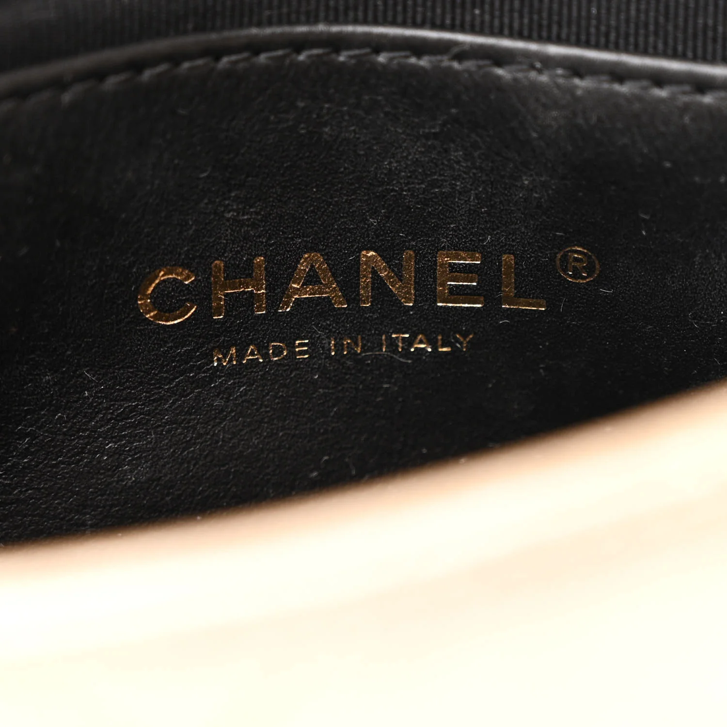 Metallic Lambskin Quilted Mini Lacquered Chain Flap Gold