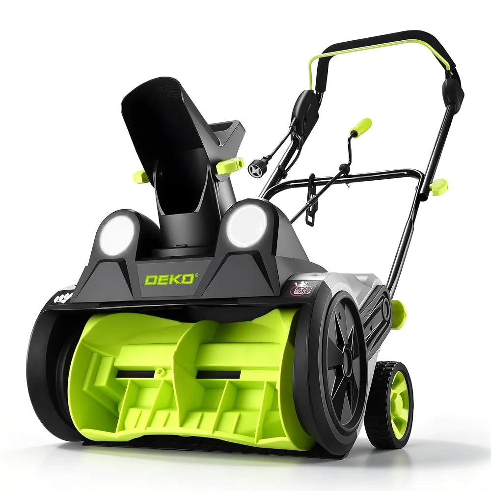 Corded Snow Blower:15A Motor, 18-Inch Electric Snow Blower, Electric Snow Shovel with 25ft Throwing Distance, Dual LED Lights, 3200rpm Snow Thrower DEKOPRO