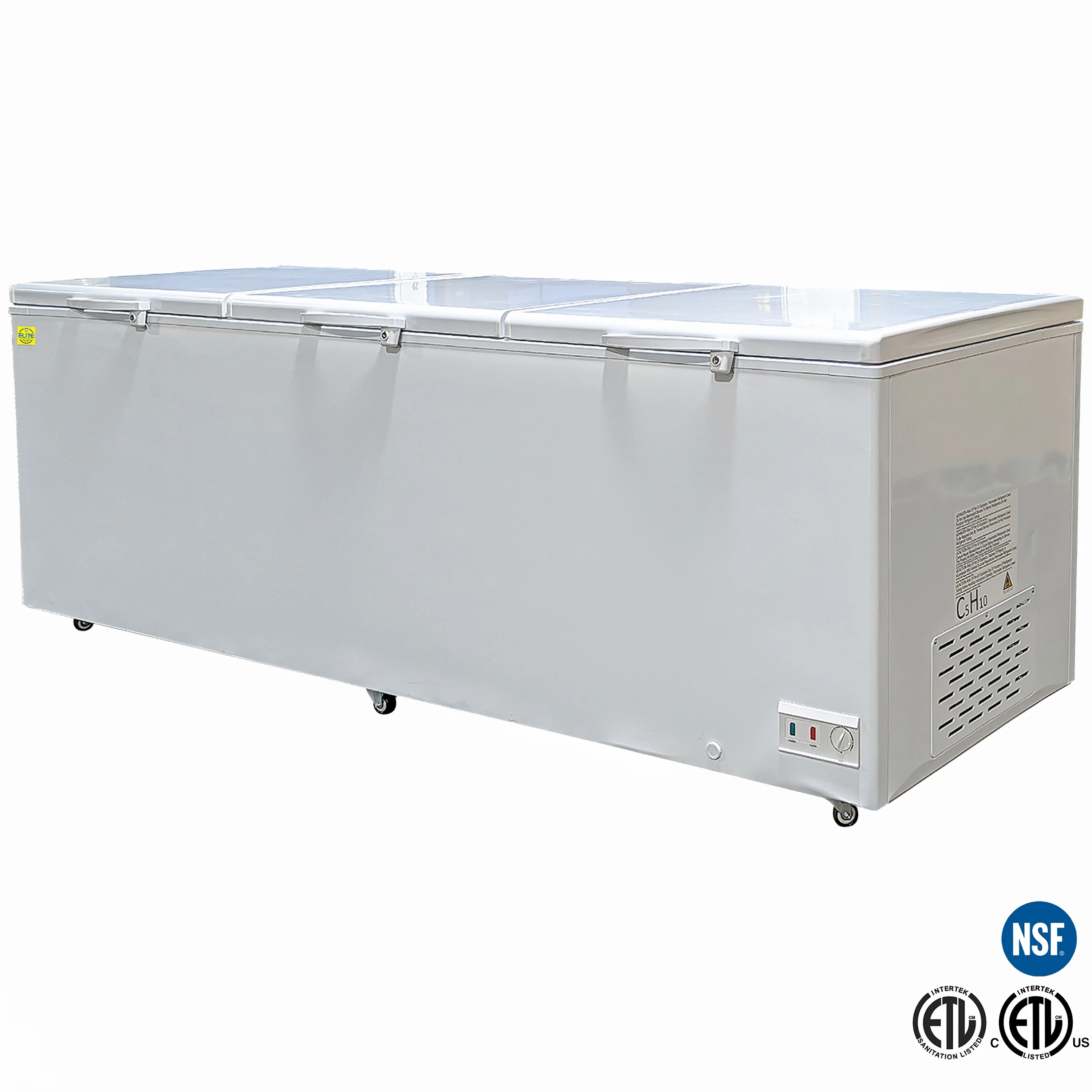 42 Cu.ft. Chest Freezer, Deep Freezer with Top Open Three Door 106 In. Commercial Freezer NSF