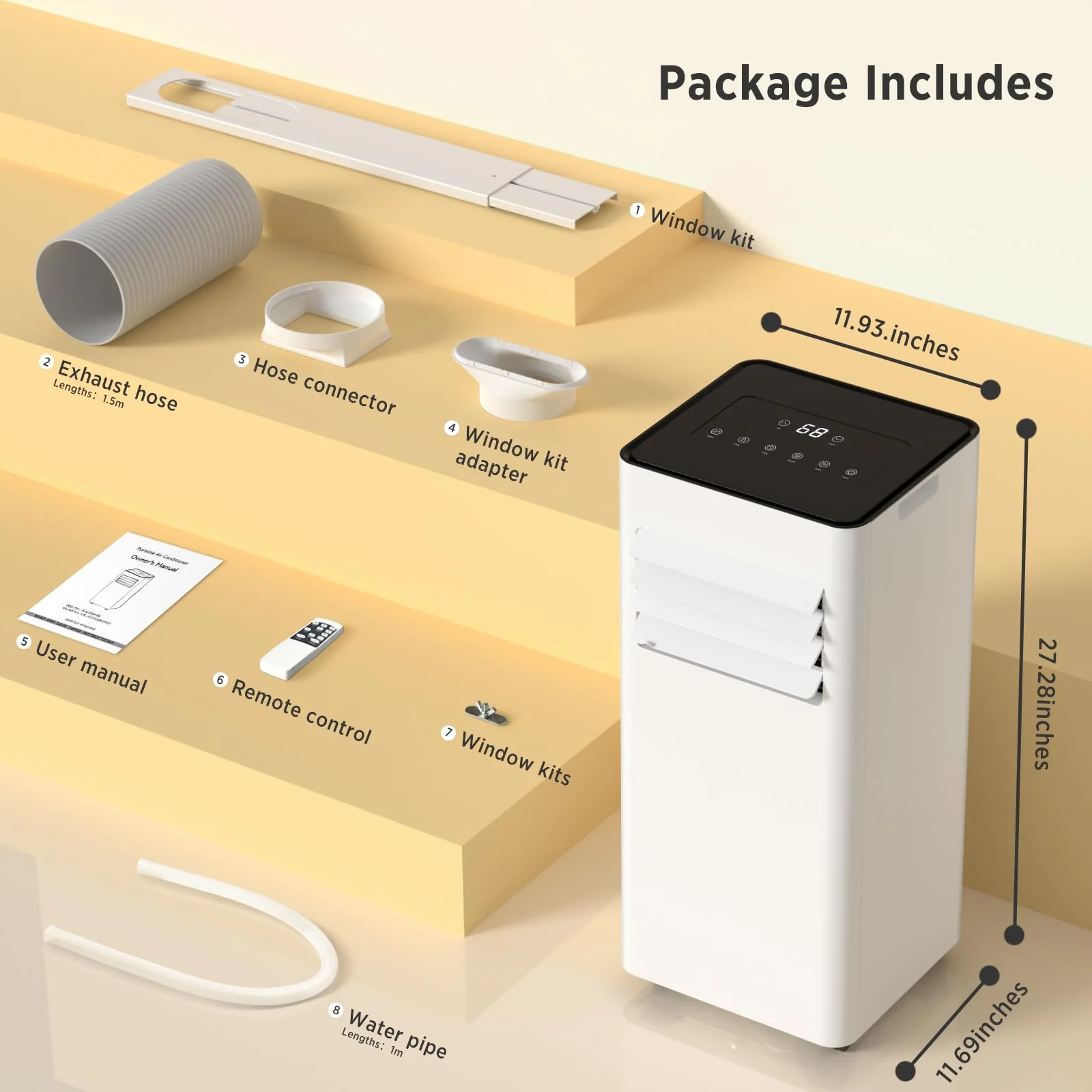 ZAFRO 10.000 BTU Portable Air Conditioners Cool Up to 450 Sq.Ft
