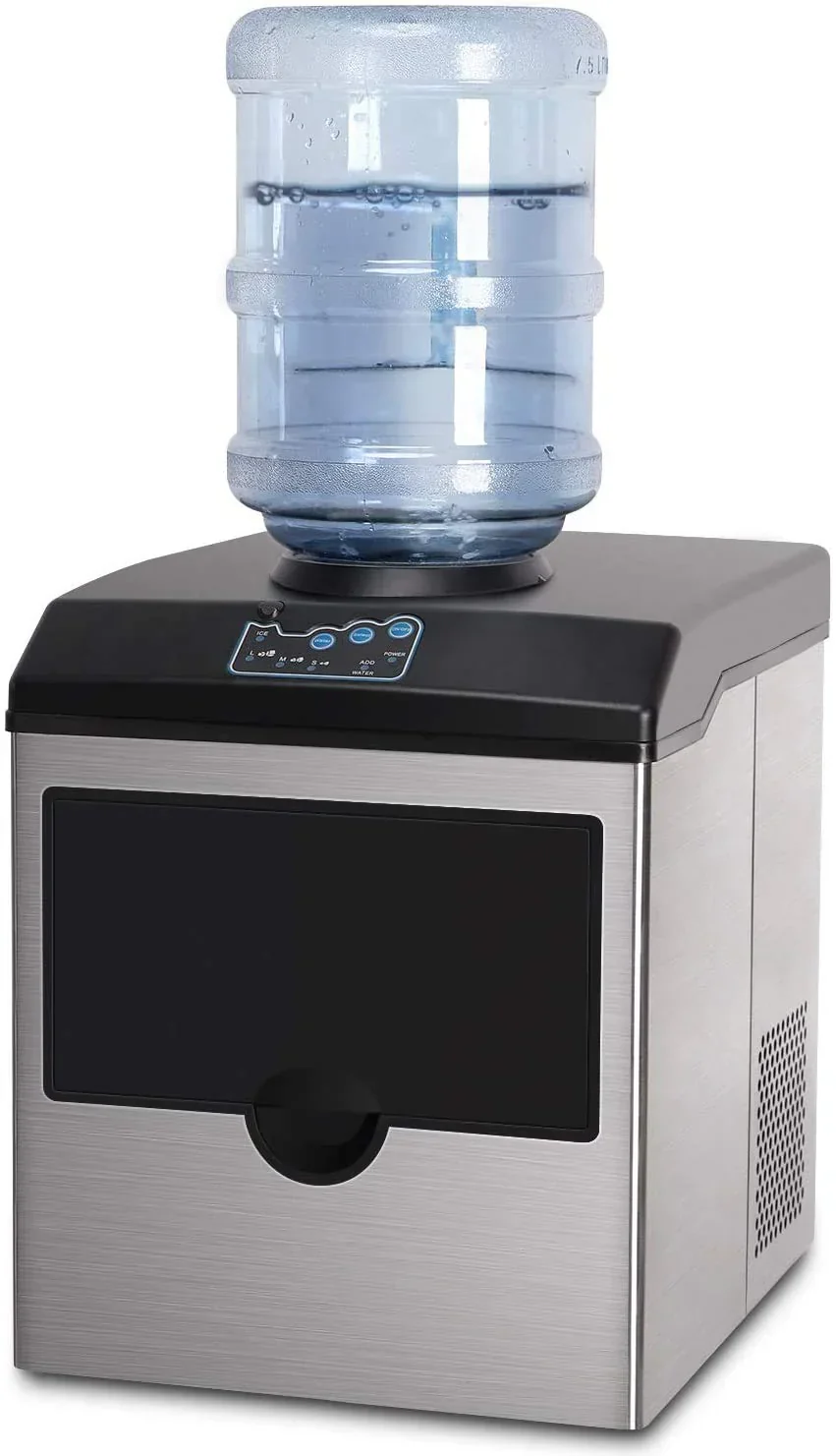 Machine à glaçons avec distributeur d'eau. Glaçons prêts en 8 minutes avec pelle à glaçons.