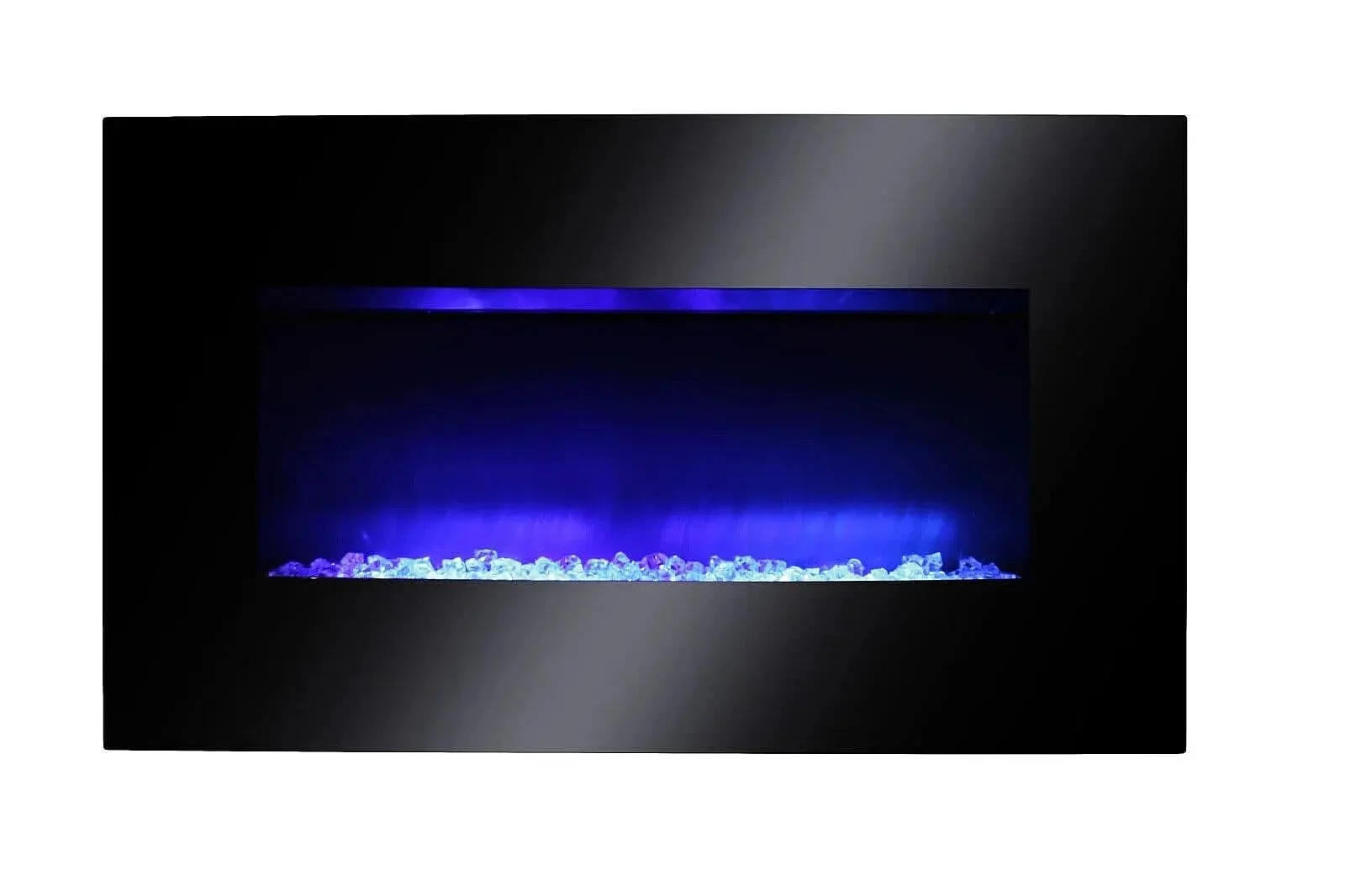 AGL APPLIANCES LLC 38 in Electric Fireplace Heater Stove | Tempered Glass Curved Screen with Log or Crystal Effect | Wall - Mounted/Free Standing | Adjustable Brightness with Remote Control