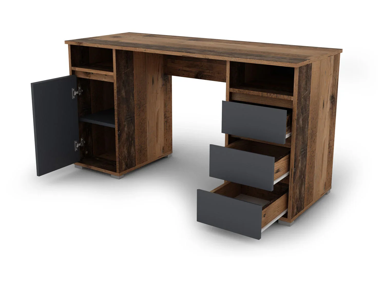 byLIVING Bureau Lobo, avec rangements, 138 x 75 x 55 cm