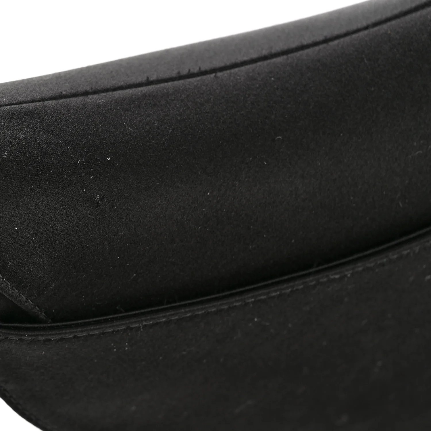 Satin Crystal Mini Saddle Bag Black