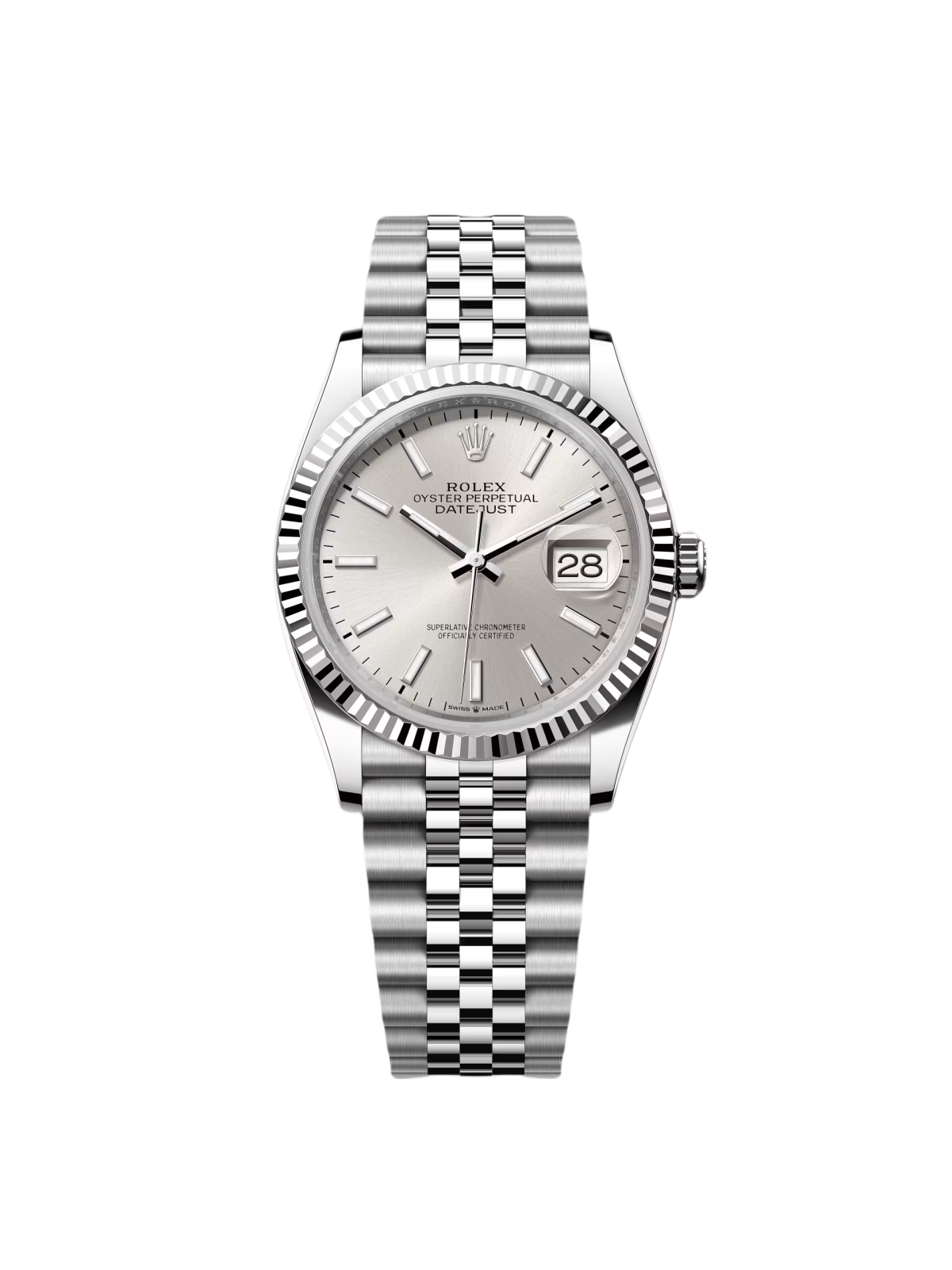 【Super Clone】RLX  Datejust 36mm 126234 Silver Index Dial Oyster Stainless Steel