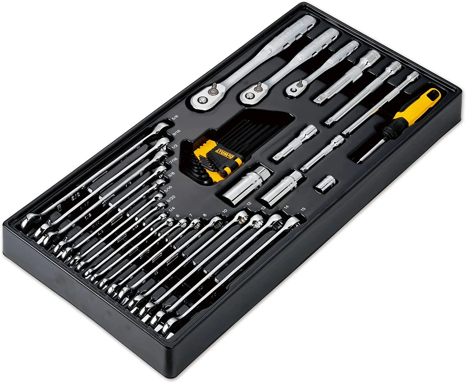 DEWALT Mechanics Tool Set, 1/4, 3/8, 1/2 Drive Tools and Combo Wrenches, 341 Piece (DWMT45341)