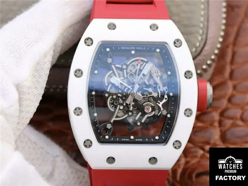 Richard Mille RM055 Red Strap KV Factory Skeleton Dial