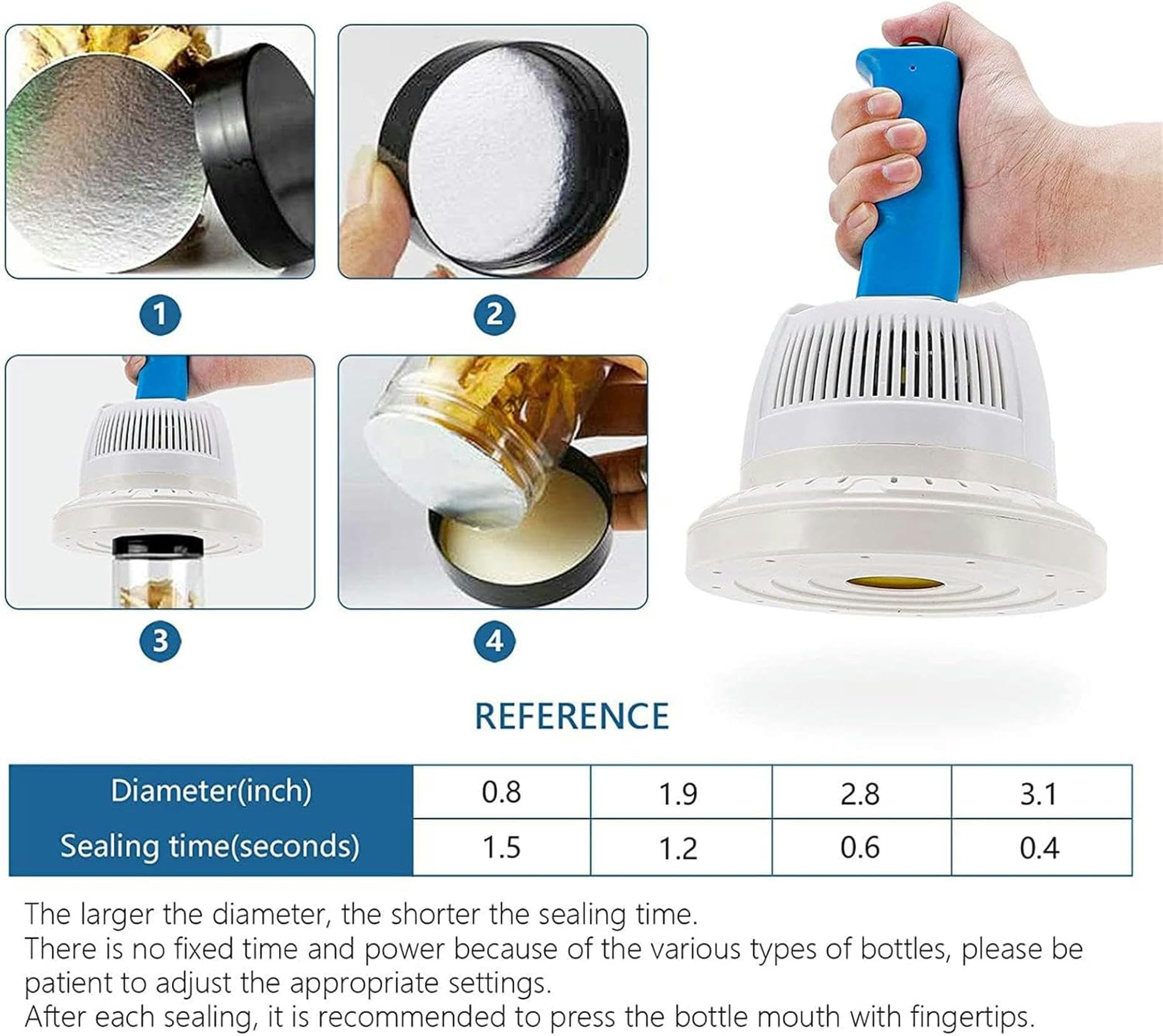 20-130mm Induction Sealer Machine, Electromagnetic Induction Sealer Machine, Handheld Bottle Cap Sealing Machine for Plastic Cap