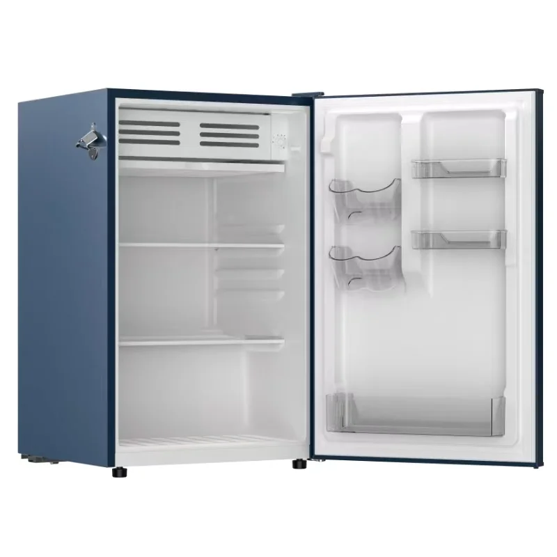 4.5 cu. ft. retro compact fridge built-in side bottle opener W: 21.65" x L: 22.24" X H: 32.91" (Azure)(Blue) - Image 2