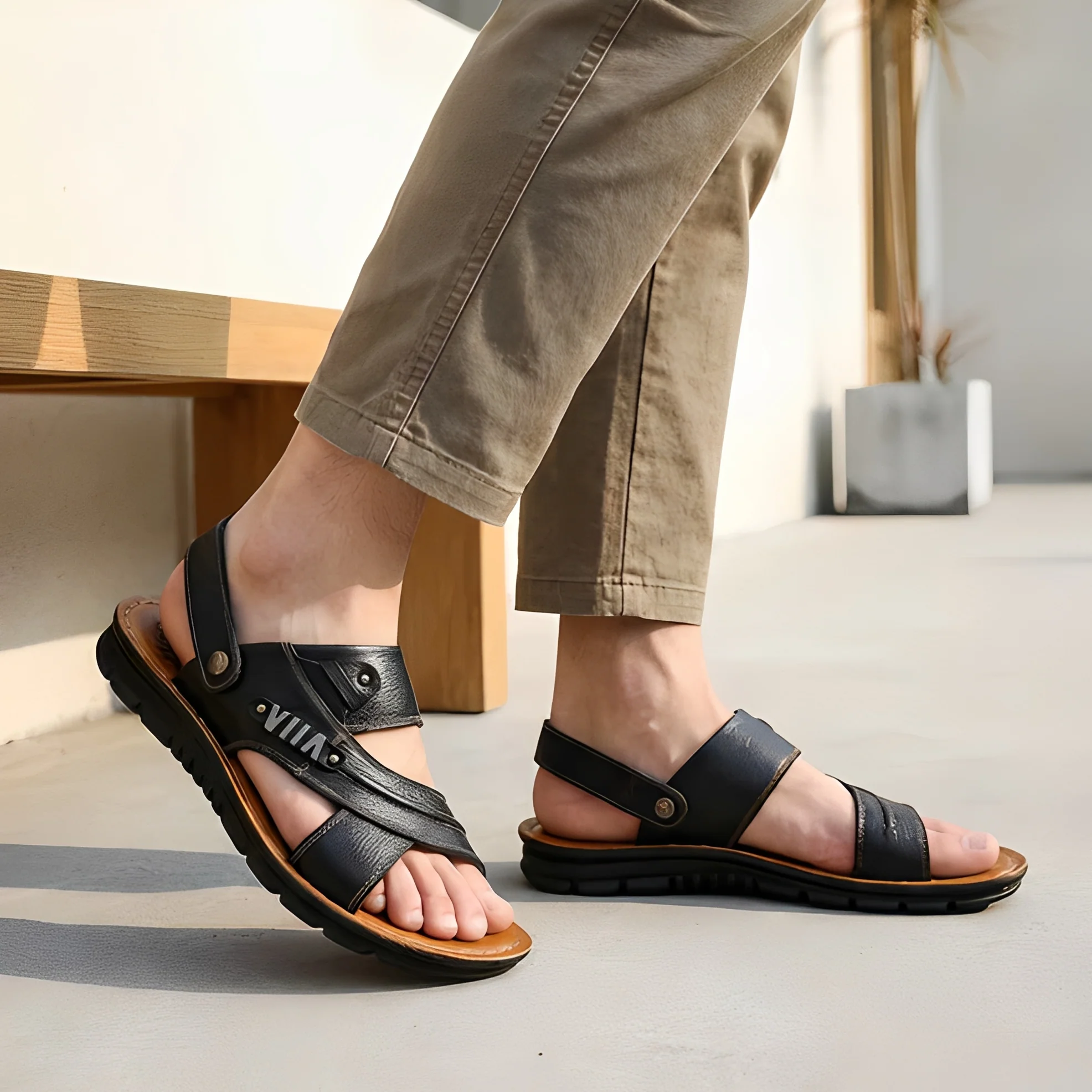Junziem - Sandales hommes tendance pour l'été