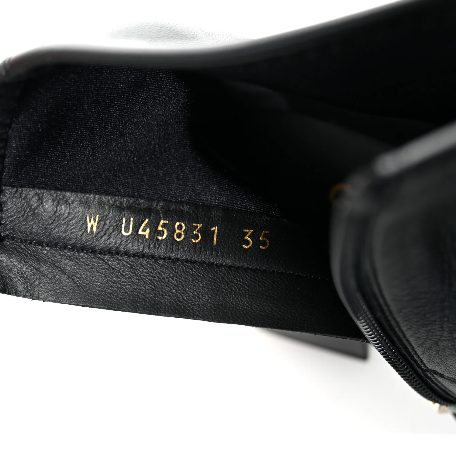 Stretch Lambskin Cap Toe CC Short Boots 35 Black