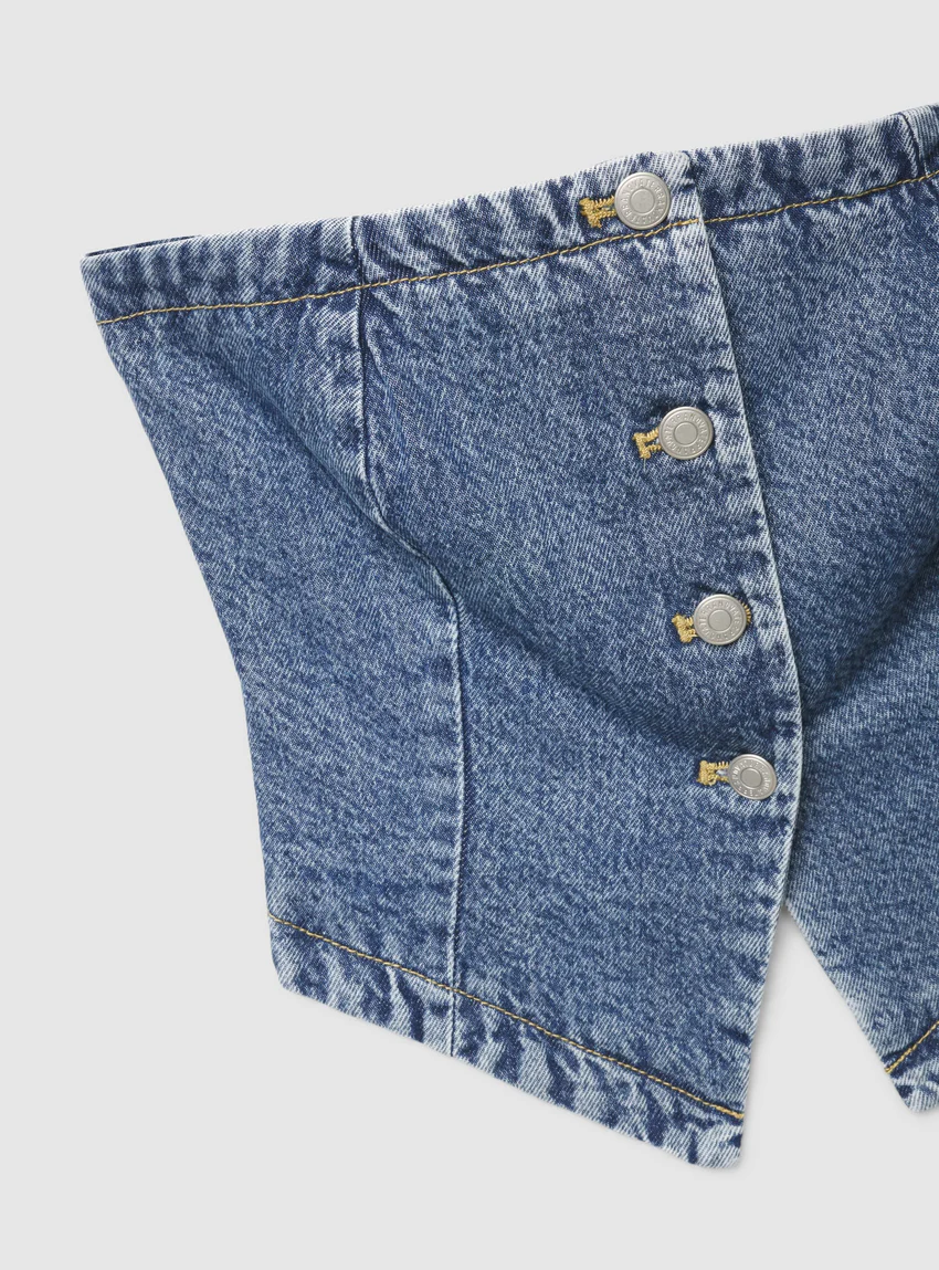 Terranova Top fascia in denim con bottoni